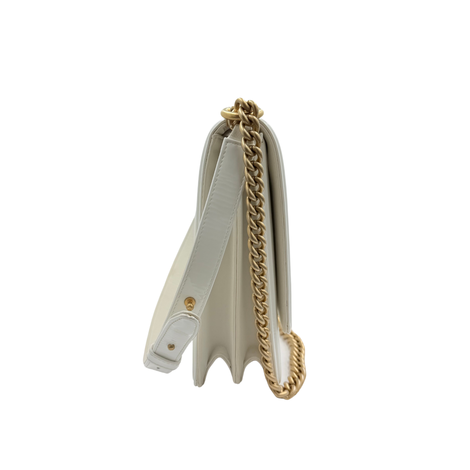 Chanel North South Boy Bag White