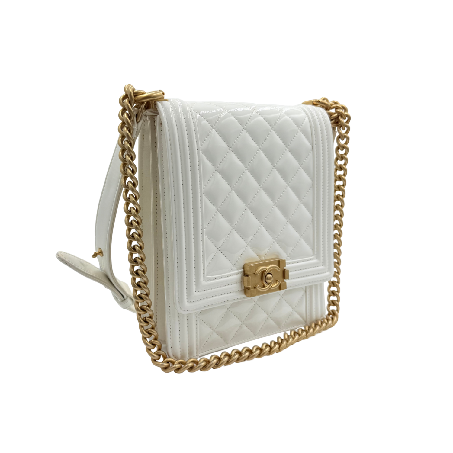 Chanel North South Boy Bag White