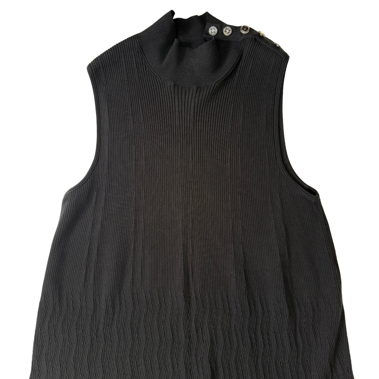 Chanel Knit Mini Dress Black