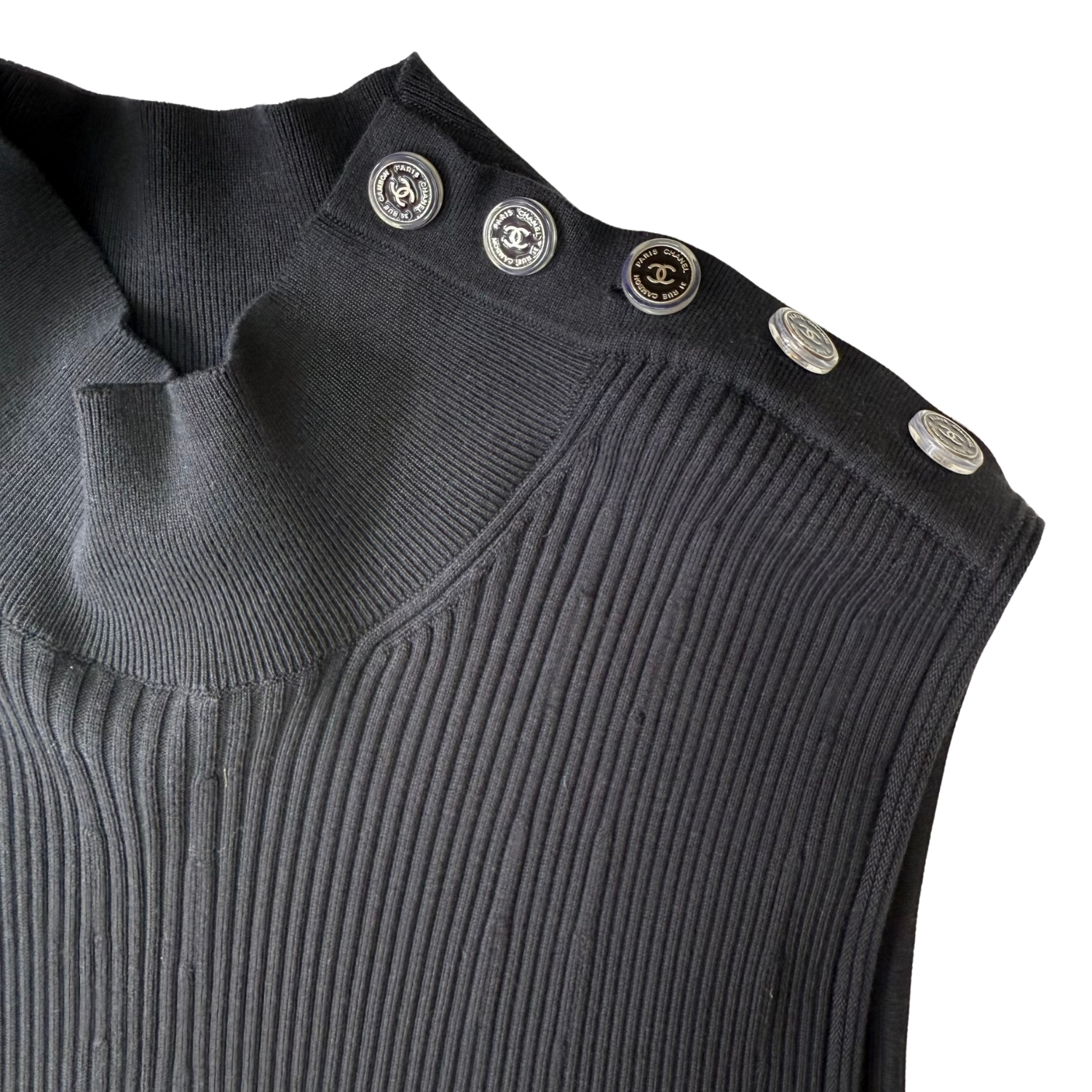 Chanel Knit Mini Dress Black