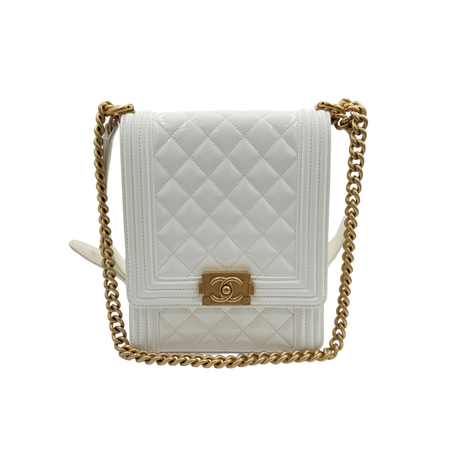Chanel North South Boy Bag White