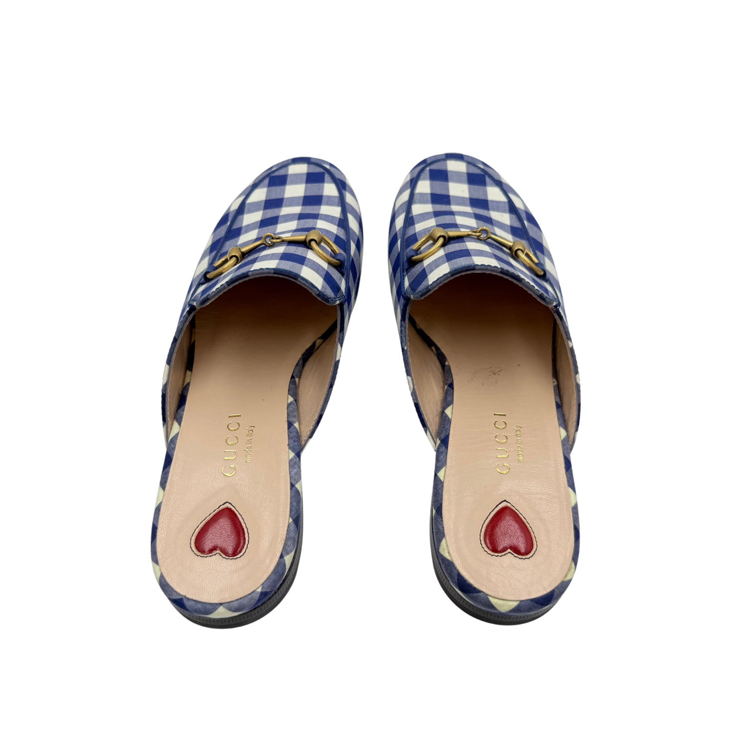 Gucci Horsebit Accent Mules Plaid Print