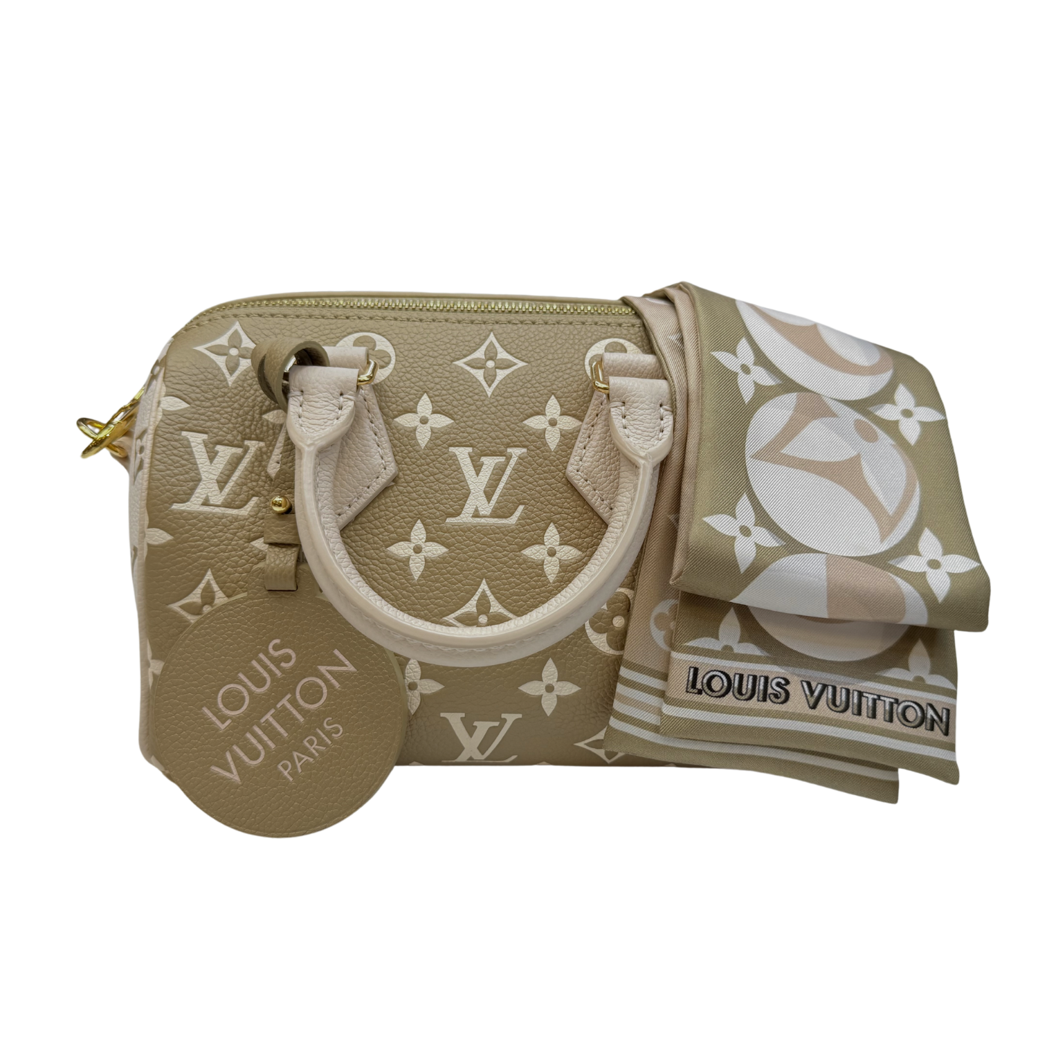 Louis Vuitton Speedy Bandoulière 20 Cream & Green