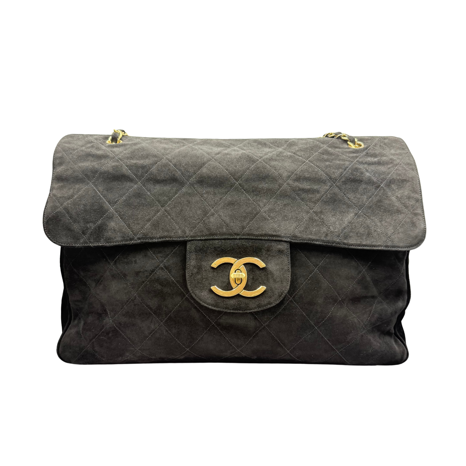Chanel CC Quilted XXL Airline Limited Vintage Flap Bag Black