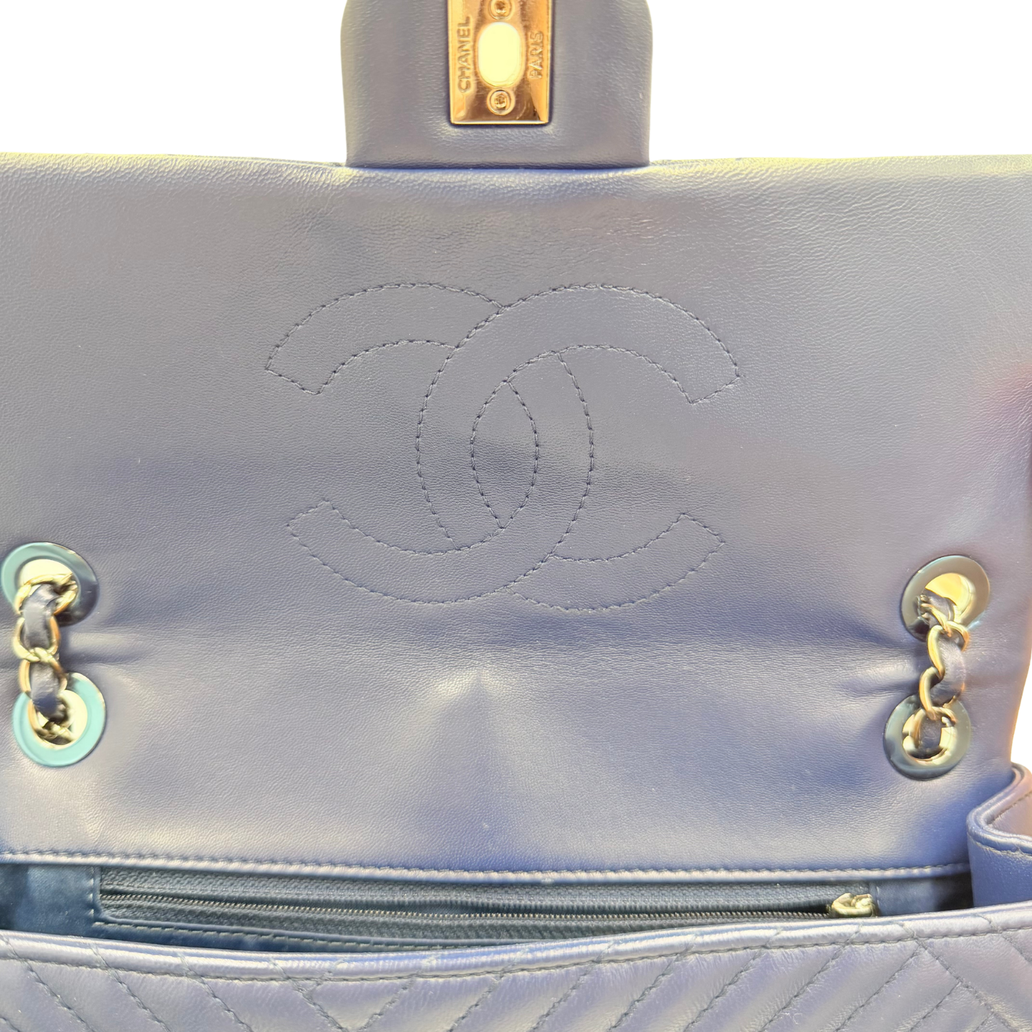 Chanel Medium CC Crossing Single Flap Bag Navy