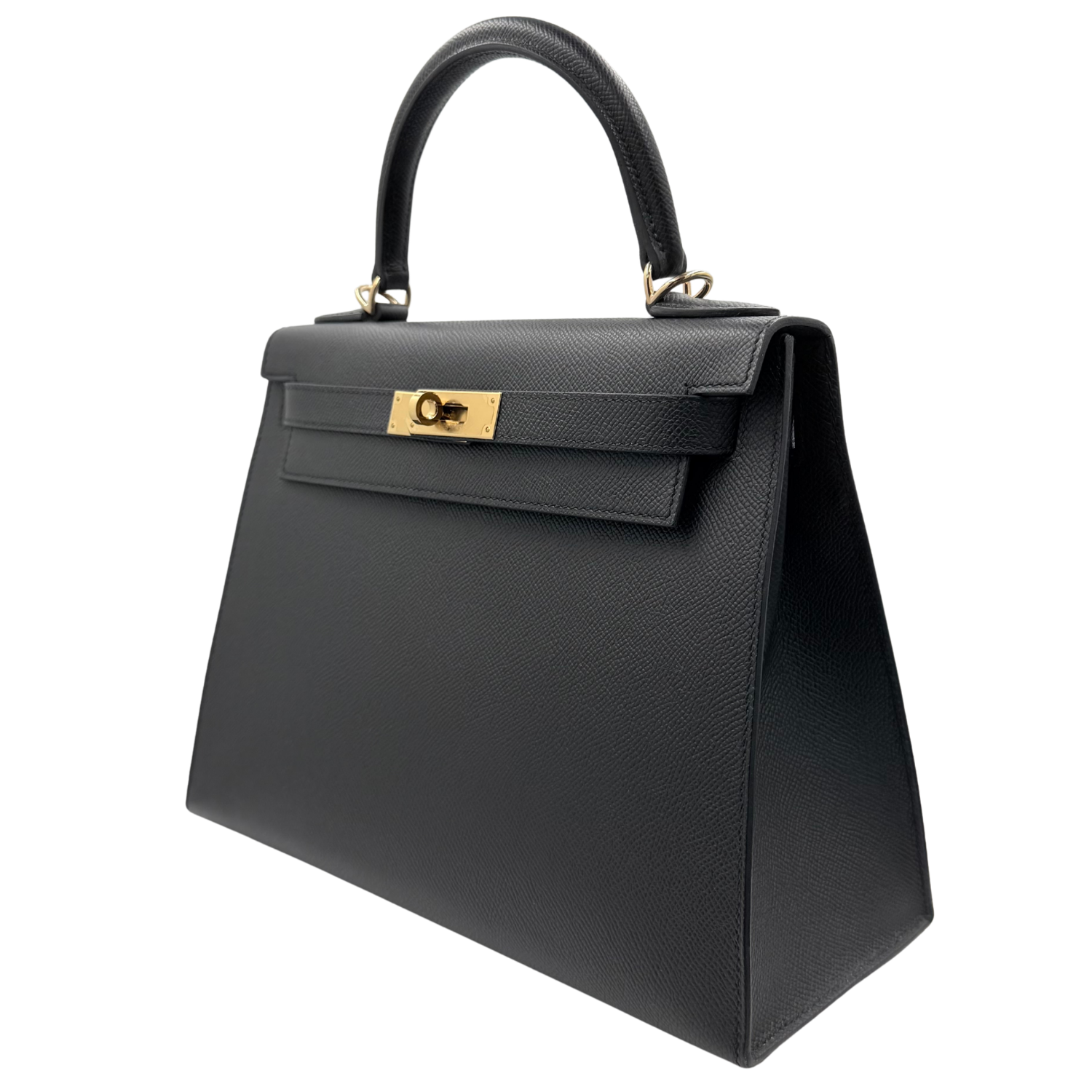 Kelly 28 Epsom Sellier Black Gold Hardware