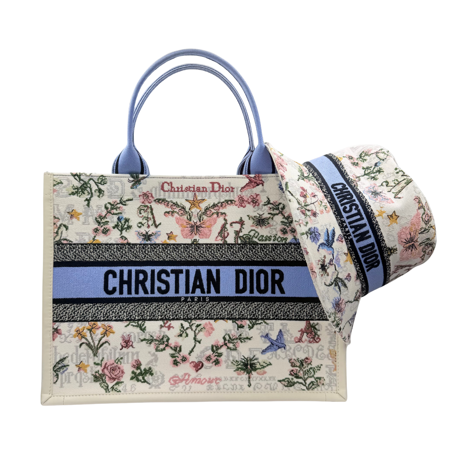 Medium Dioramour 47 Passion Book Tote With Strap and Bucket Hat Set