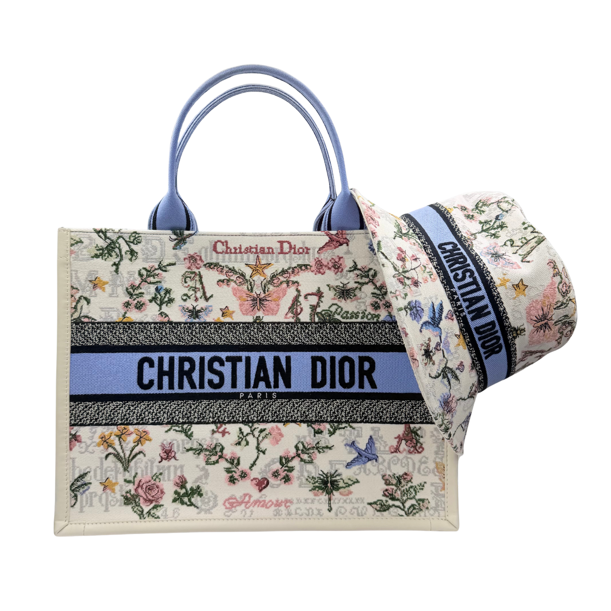 Dior バッグ Medium Dioramour 47 Passion Book Tote With Strap and Bucket Hat Set