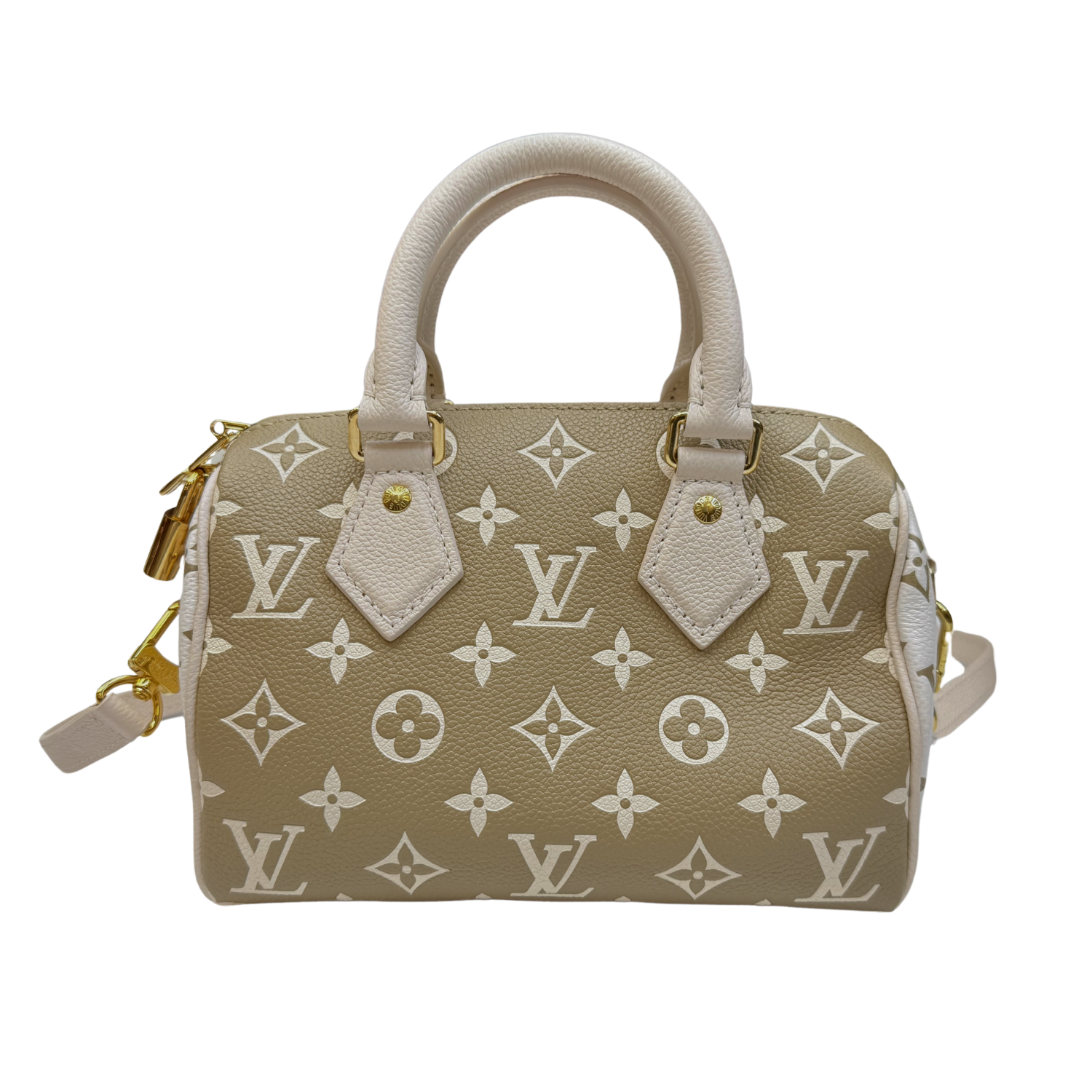Louis Vuitton Speedy Bandoulière 20 Cream & Green