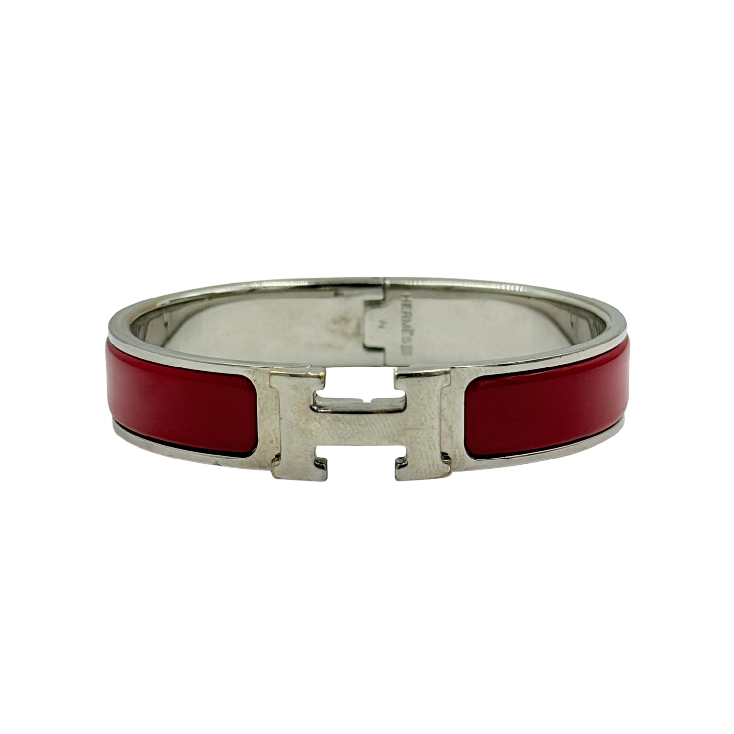 Hermès Small Clic H Bangle Bracelet Rouge