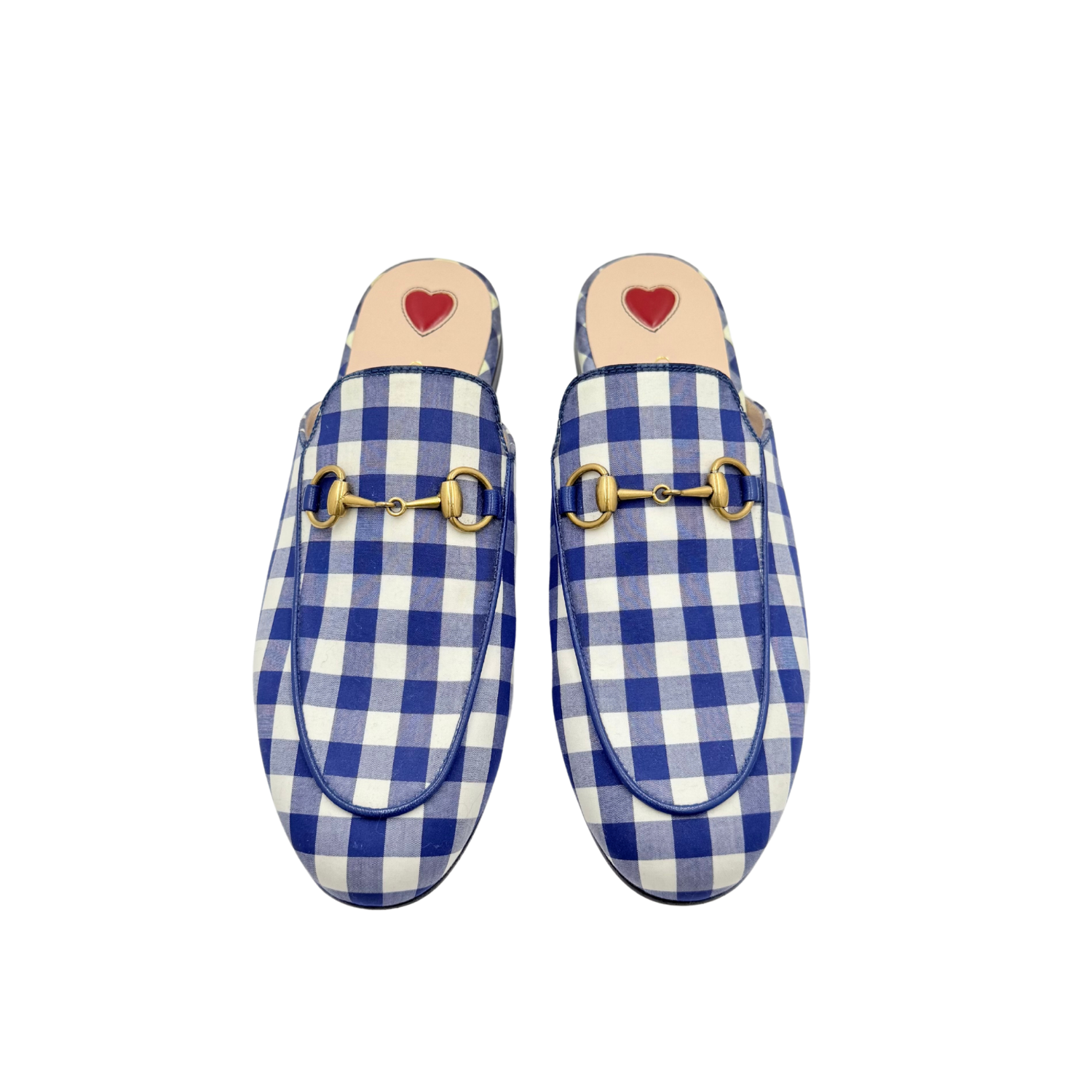 Gucci Horsebit Accent Mules Plaid Print
