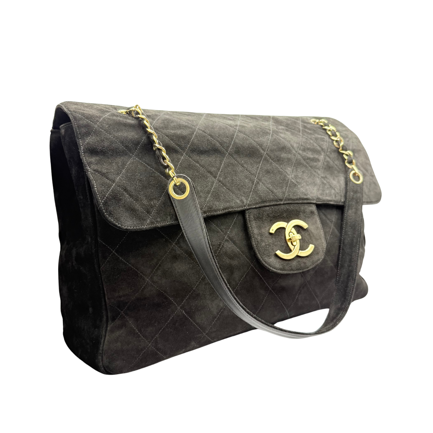 Chanel CC Quilted XXL Airline Limited Vintage Flap Bag Black