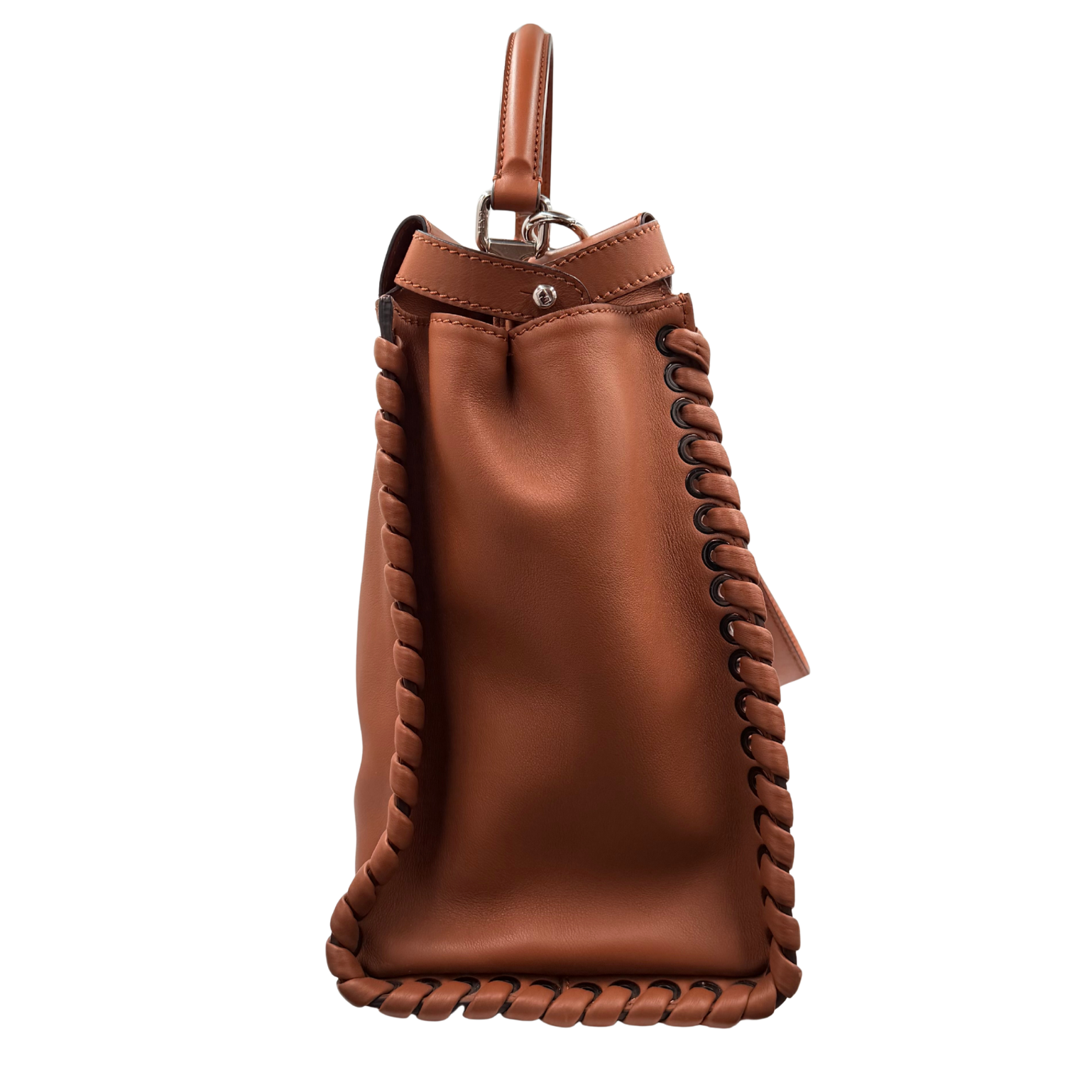 Fendi Large Leather Peekaboo Iconic Bag Brown