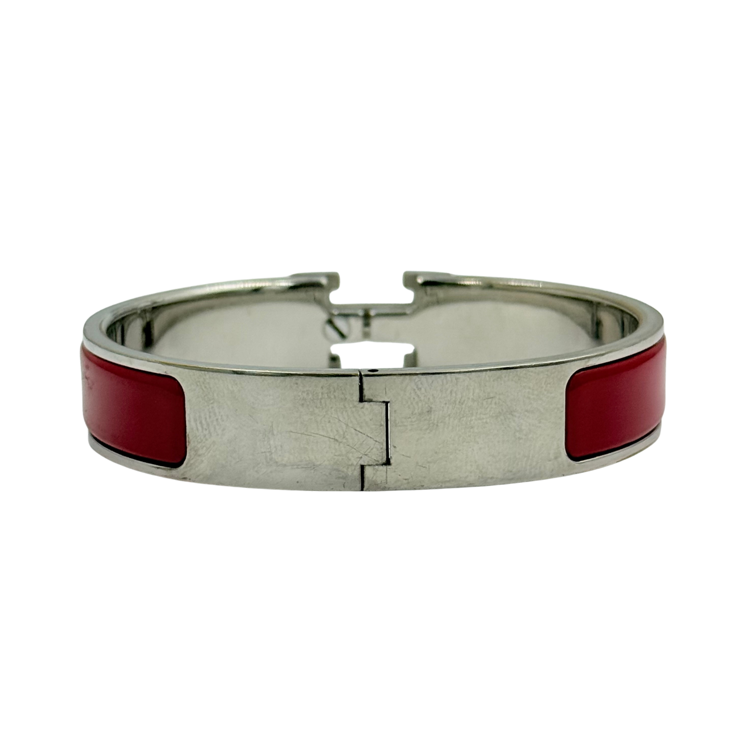 Hermès Small Clic H Bangle Bracelet Rouge