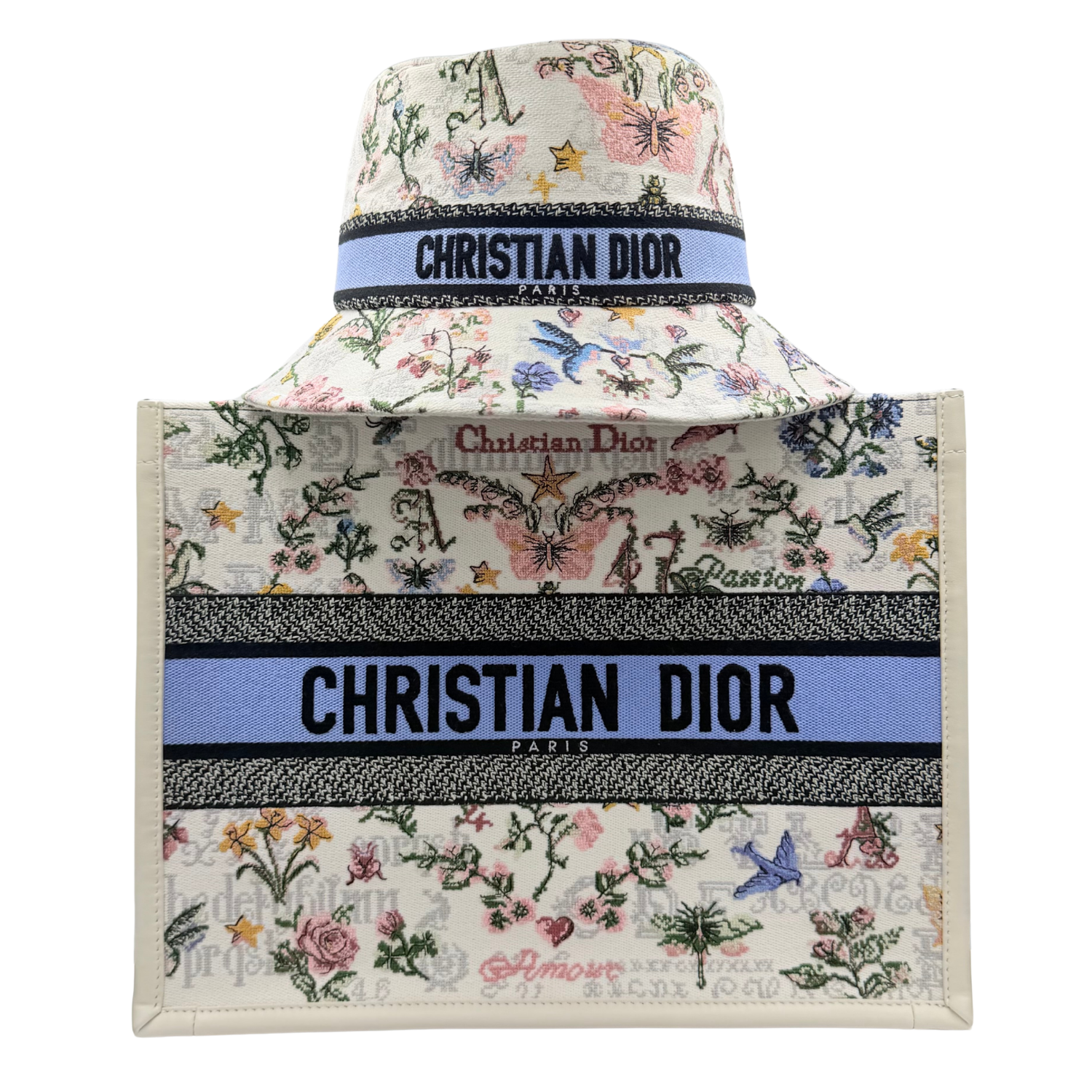 Medium Dioramour 47 Passion Book Tote With Strap and Bucket Hat Set