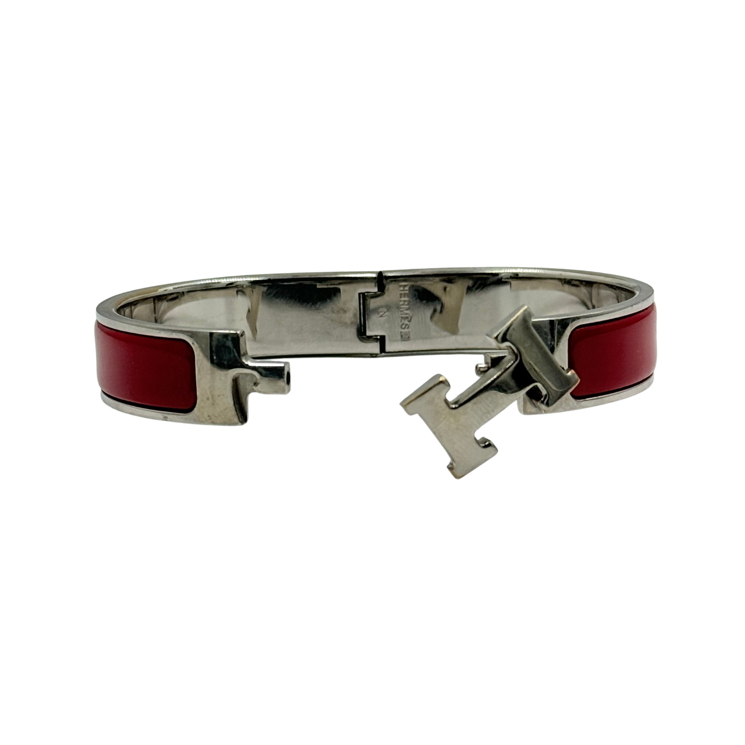 Hermès Small Clic H Bangle Bracelet Rouge