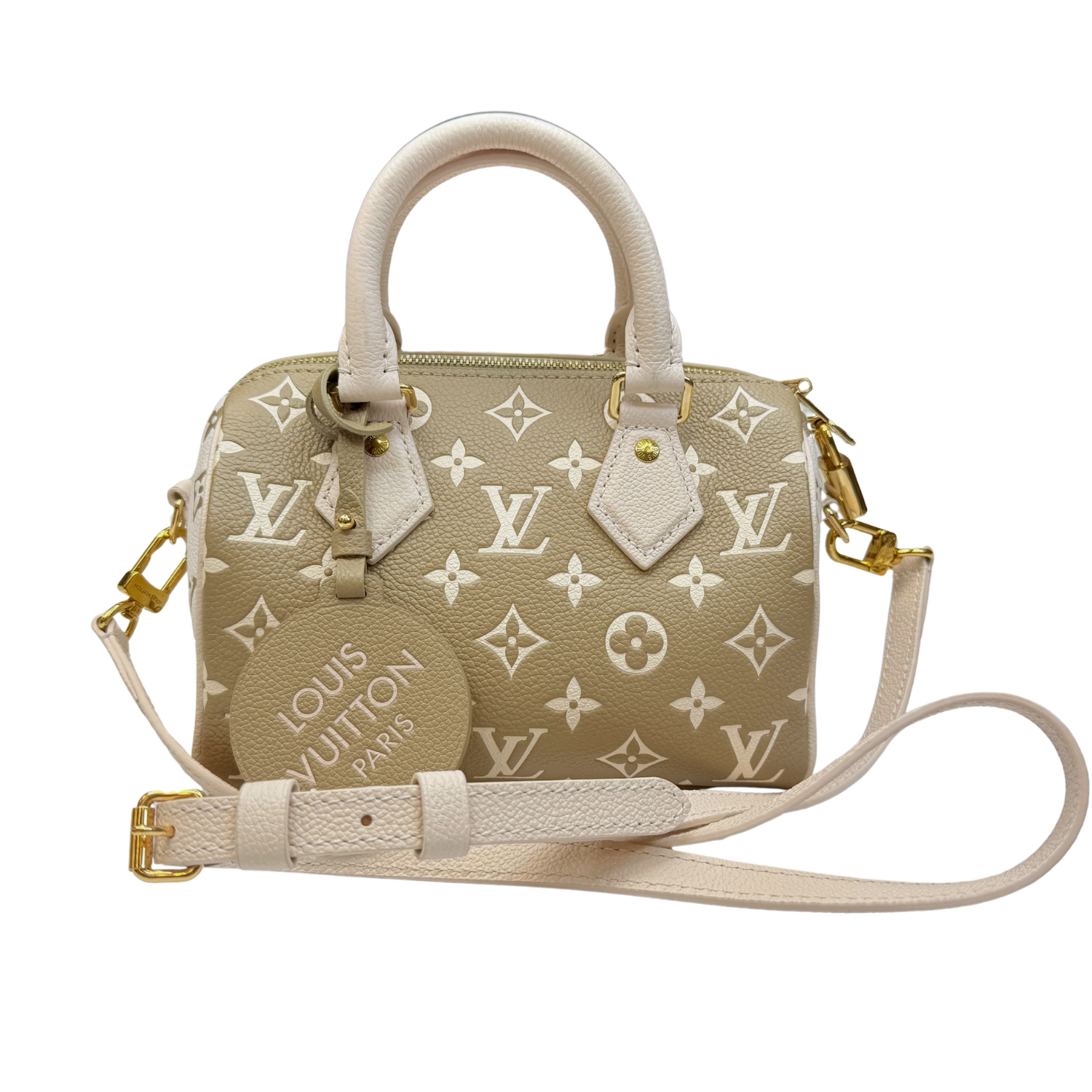 Louis Vuitton Speedy Bandoulière 20 Cream & Green
