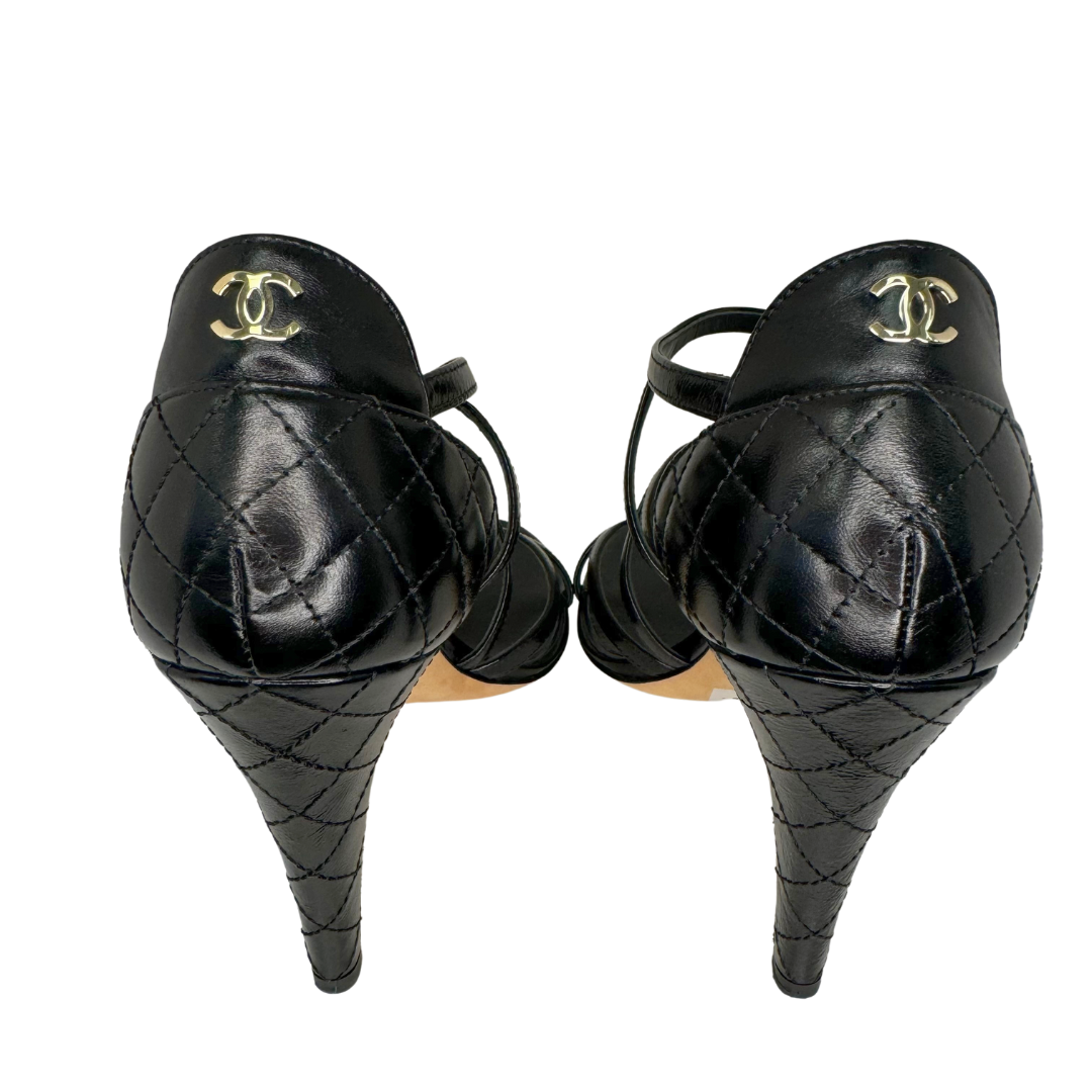 Chanel Quilted Leather Strappy Heels