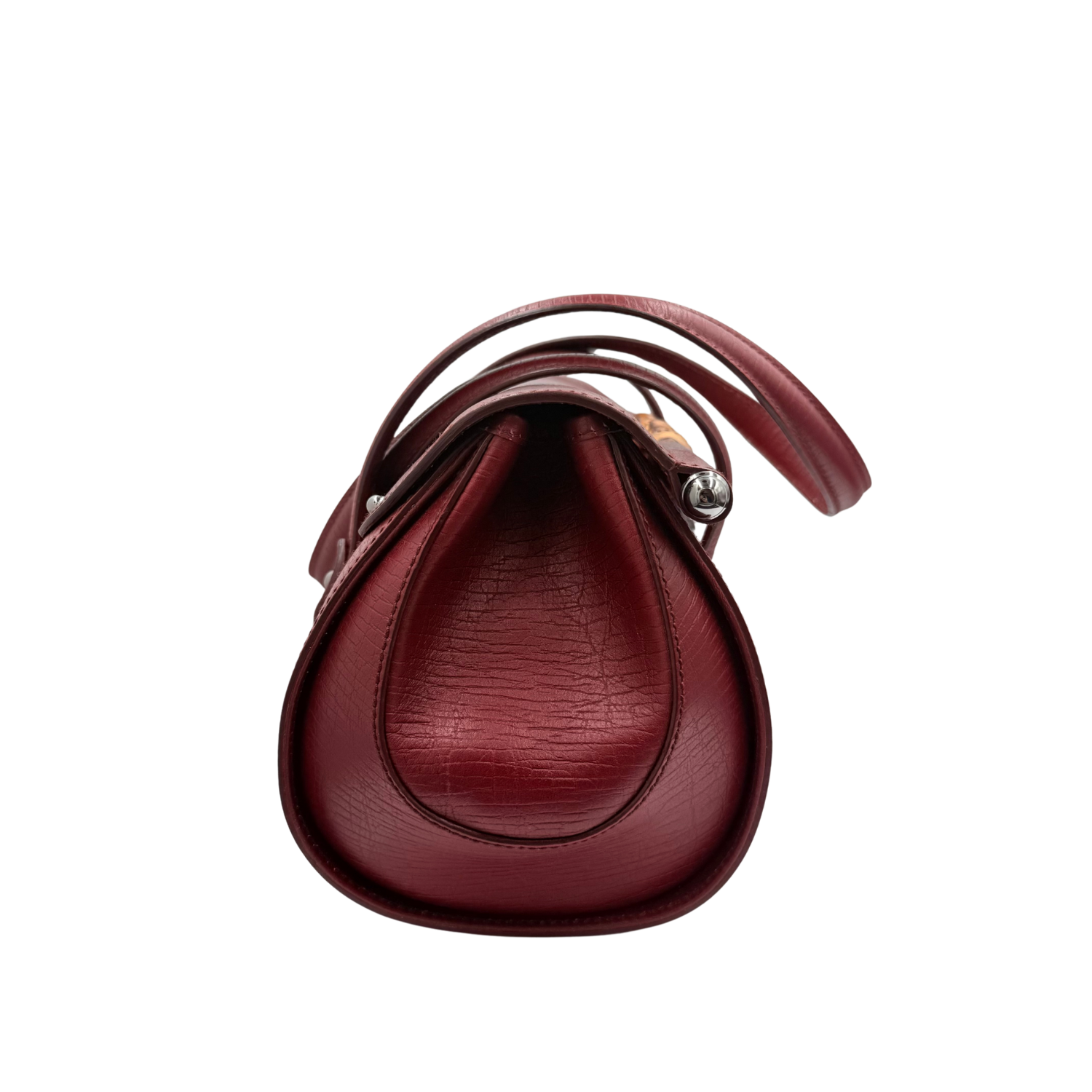 Gucci GG Monogram Medium Bamboo Bullet Satchel Red
