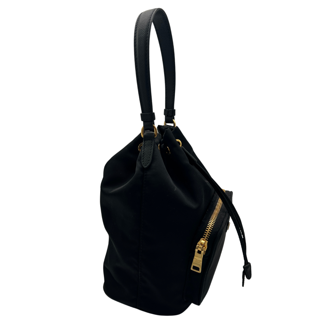 Prada Black Duet Re-Nylon Bucket Bag