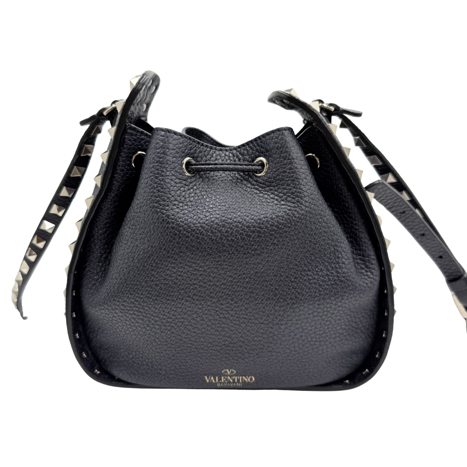 Valentino Rockstud Small Bucket Bag Navy
