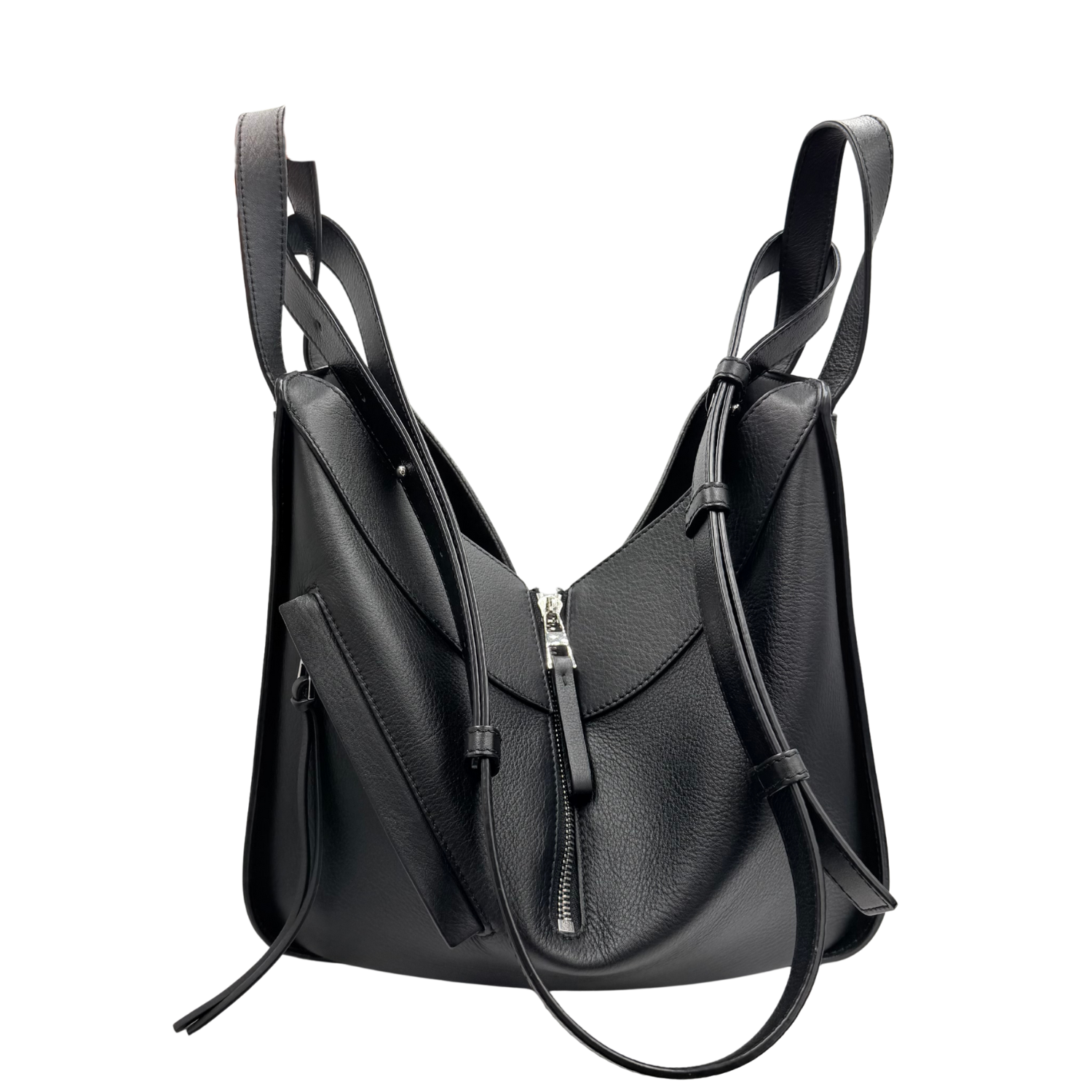 Loewe Leather Puzzle Crossbody Hammock Bag Black