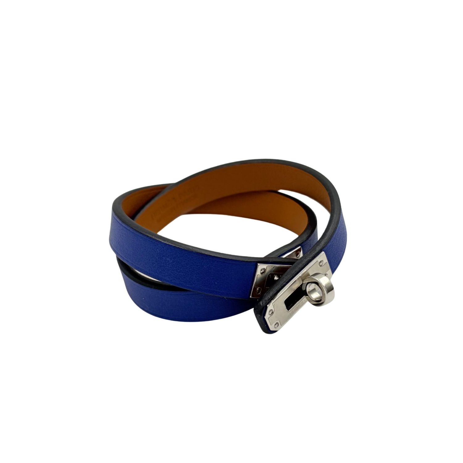 Hermès Mini Kelly Double Tour Bracelet Blue