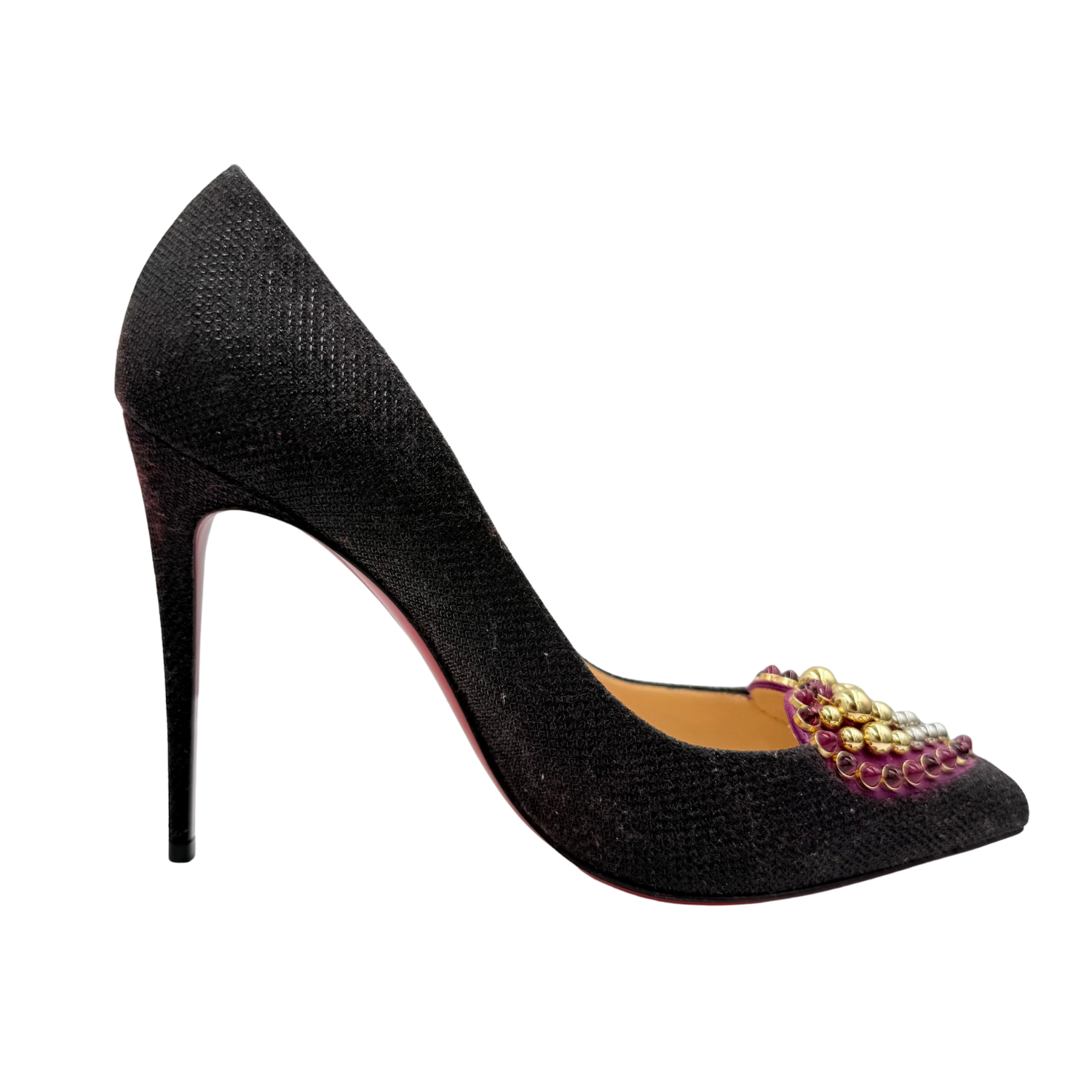 Christian Louboutin Glitter Studded Accents Pumps
