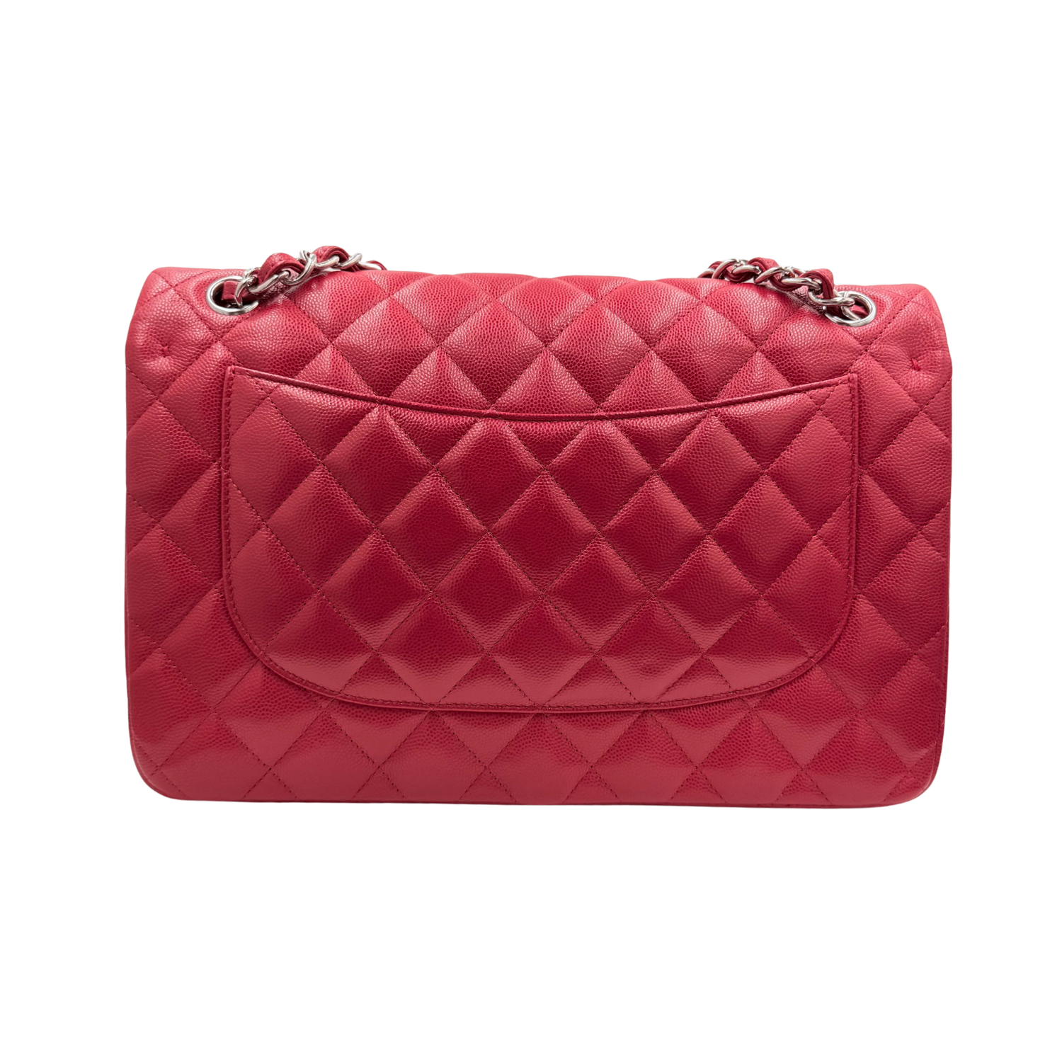 Chanel Jumbo Quilted Caviar Classic Double Flap Bag Red