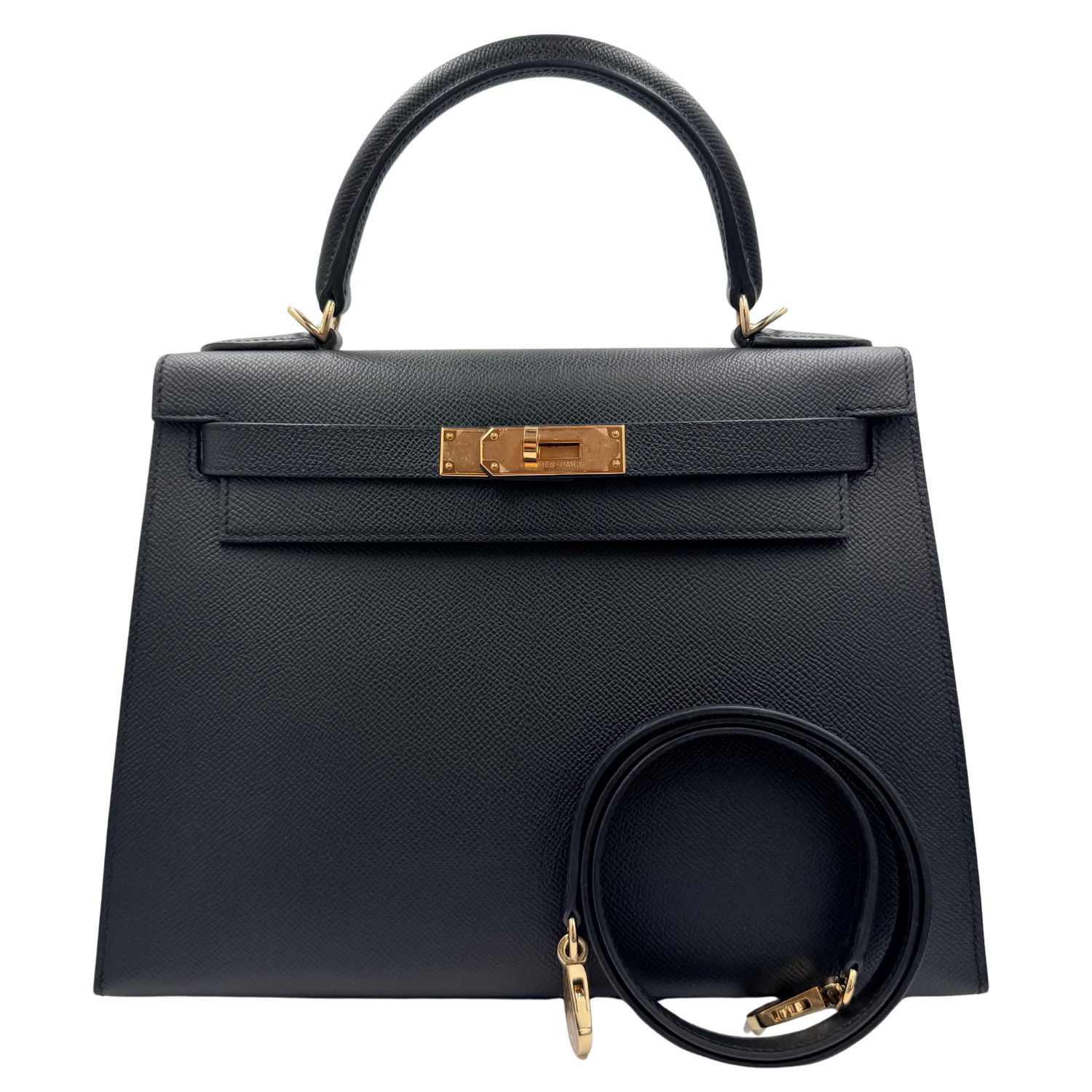 Kelly 28 Epsom Sellier Black Gold Hardware