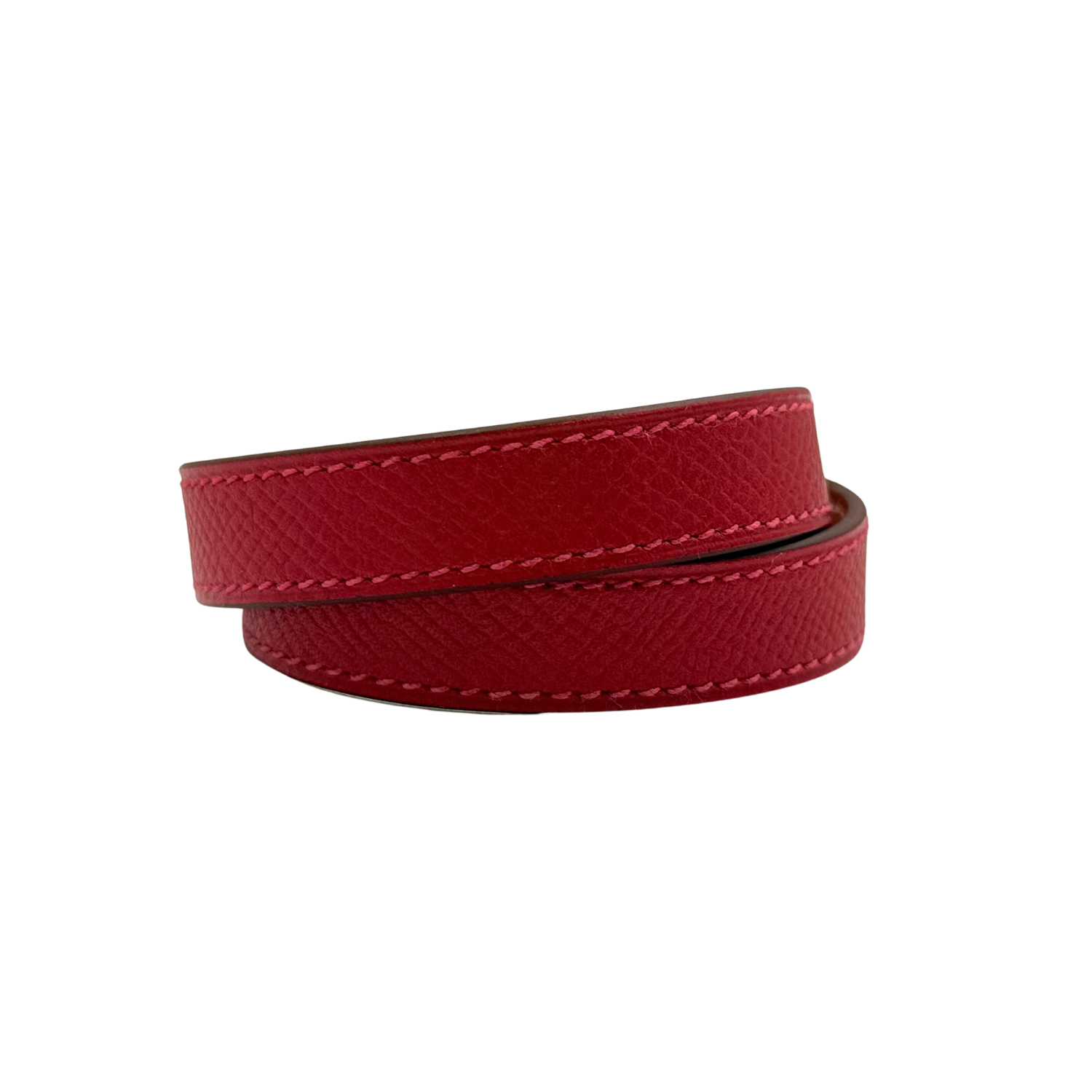 Hermès Small Kelly Double Tour Leather Wrap Bracelet Red