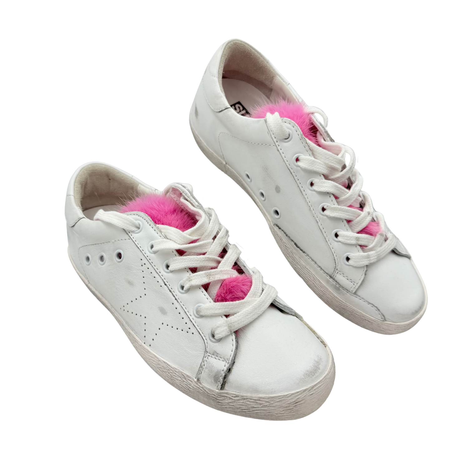 Golden Goose Super Star Fuchsia Shearling Sneakers