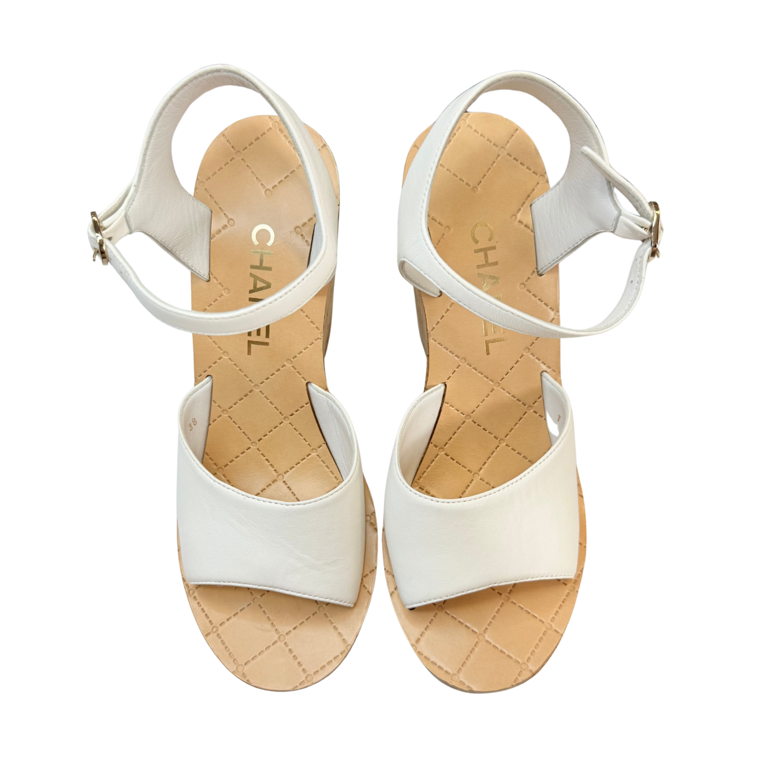 Chanel Wedges White