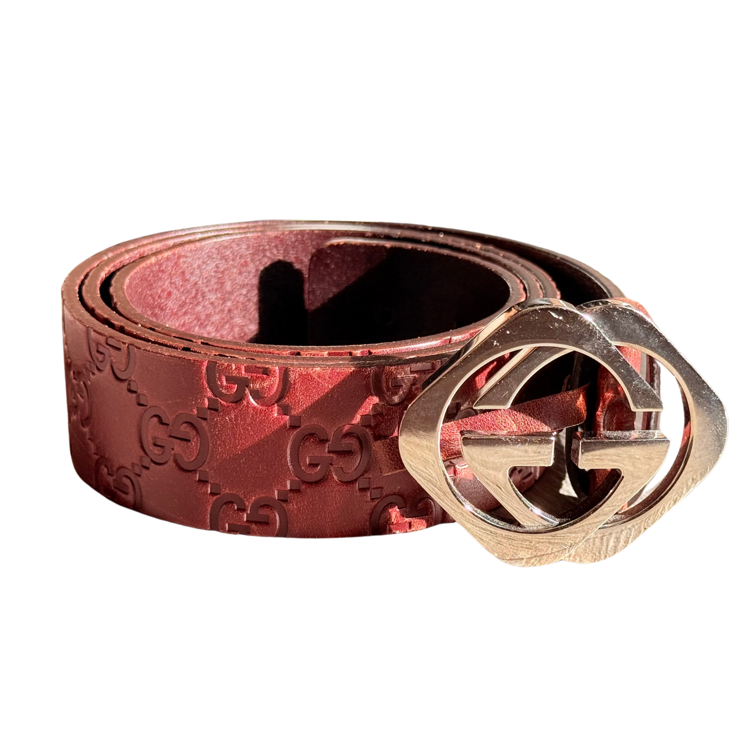 Gucci Interlocking GG Belt Burgundy