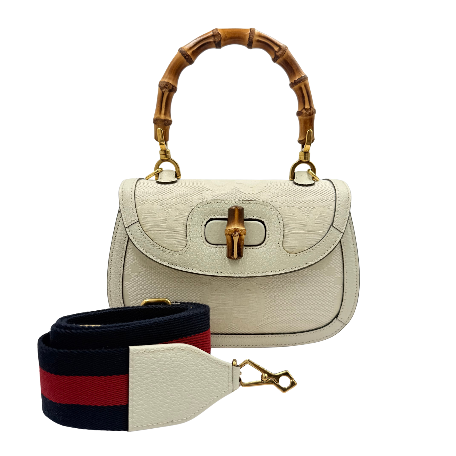 Gucci Small Bamboo 1947 Bag Cream