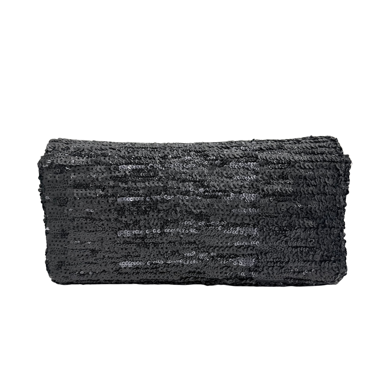 Chanel East West Flap Bag Black Sequin