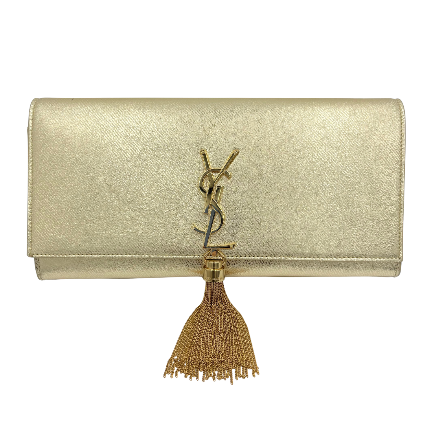 Yves Saint Laurent Kate Tassel Clutch Gold