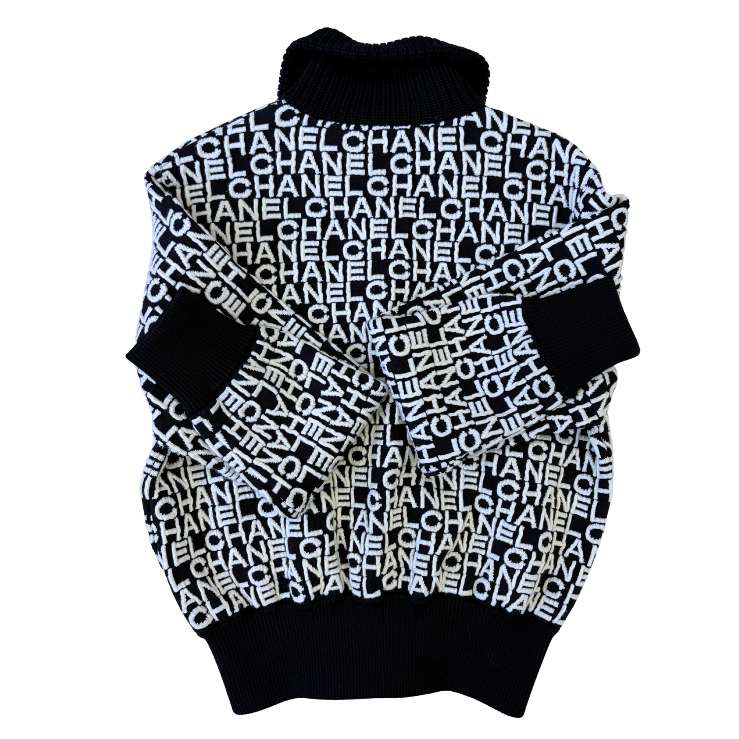 Chanel Printed Coco Neige Zip Up Bomber Jacket