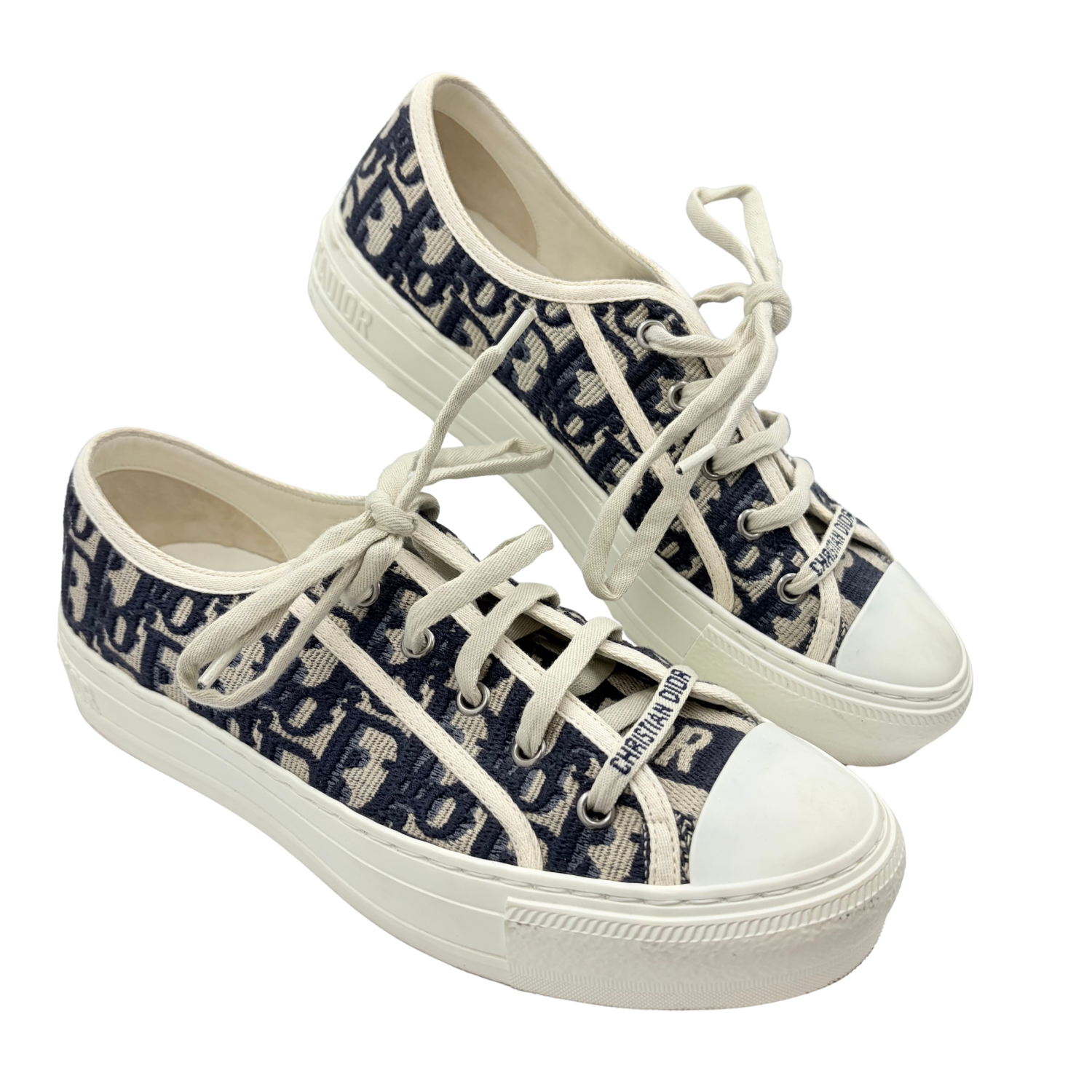 Christian Dior Walk'N Dior Oblique Jacquard Canvas Sneakers Navy