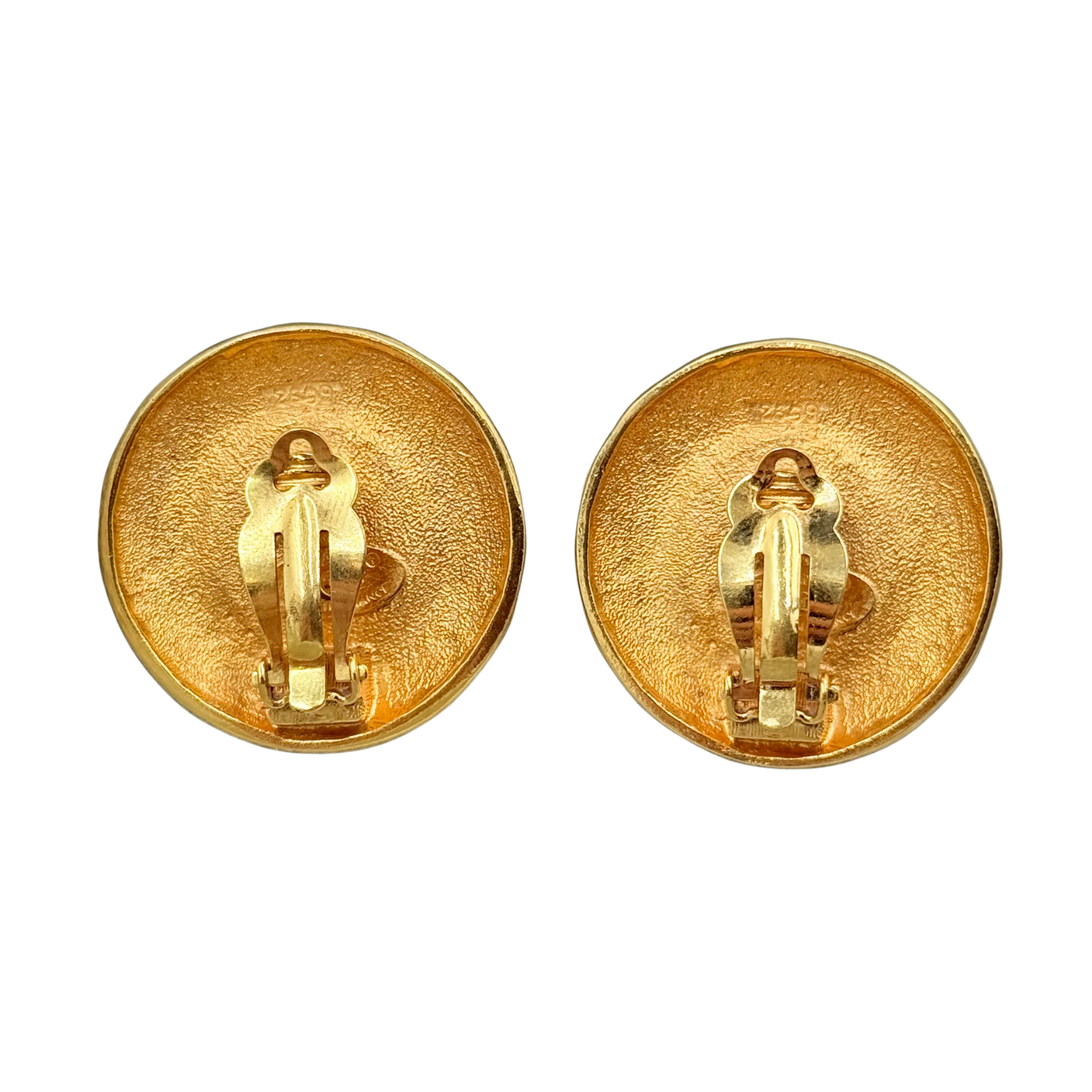 Chanel Large Vintage CC Gripoix Earrings Ruby Red