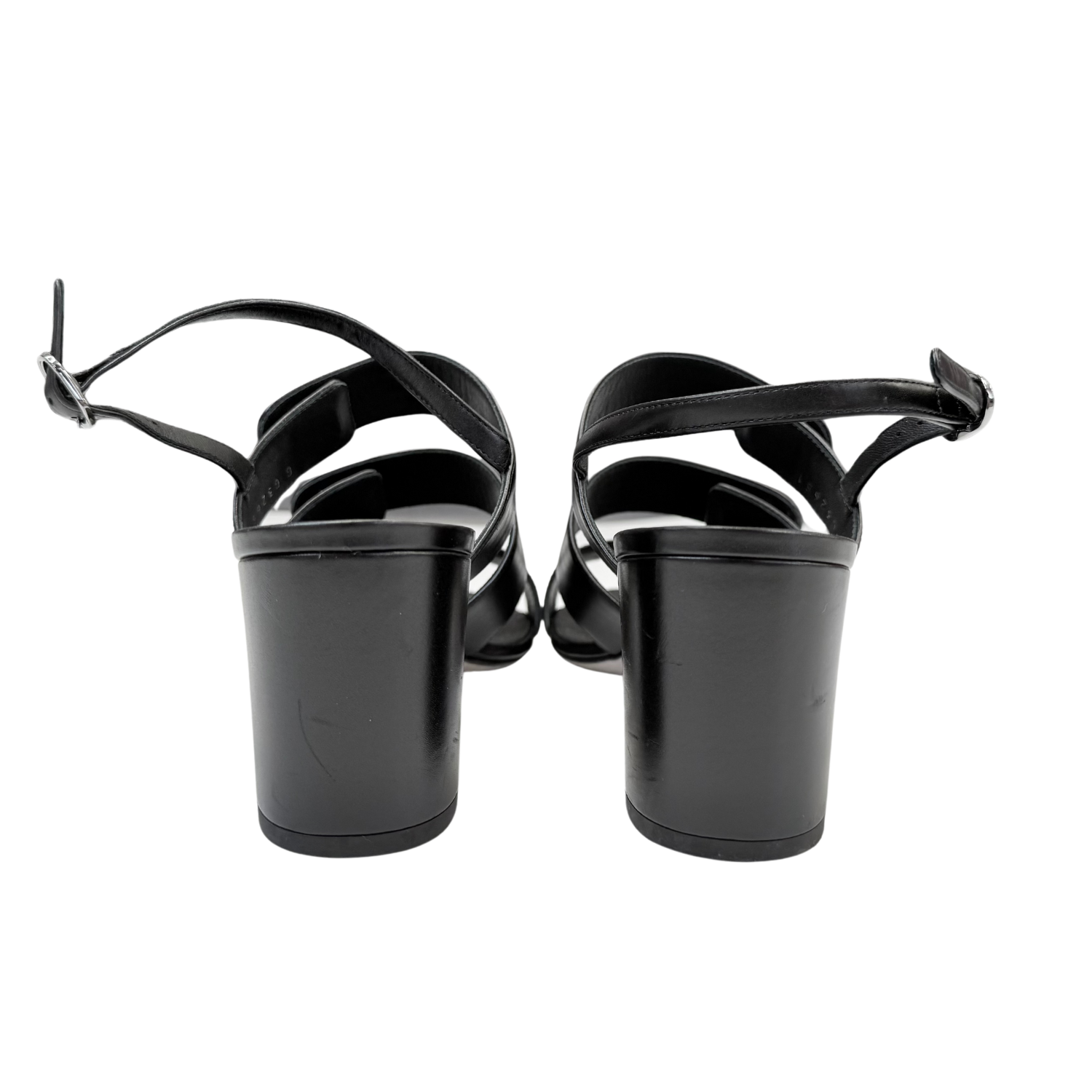 Chanel CC Turnlock Block Heel Slingbacks Black