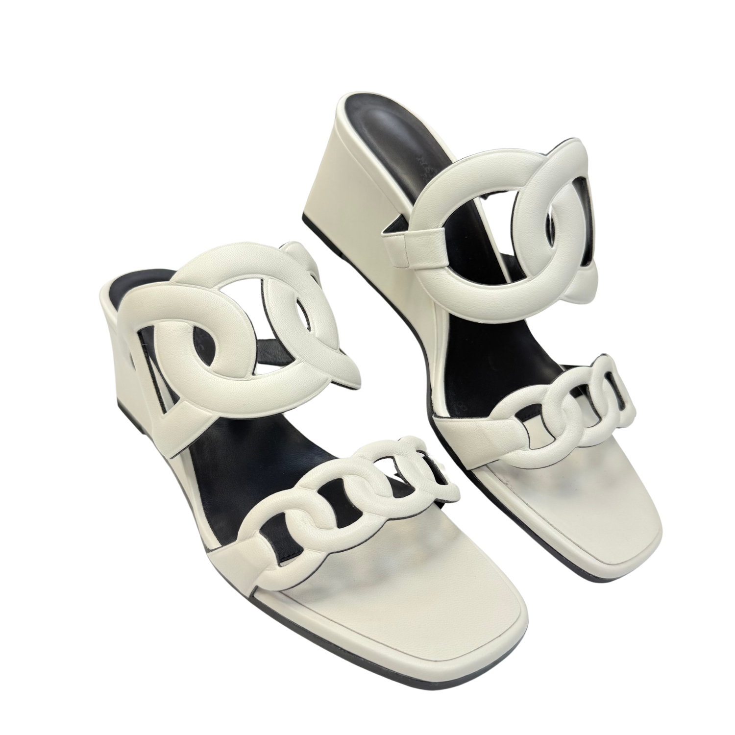 Hermès Nappa Figari 55 Sandals Beige Glaise