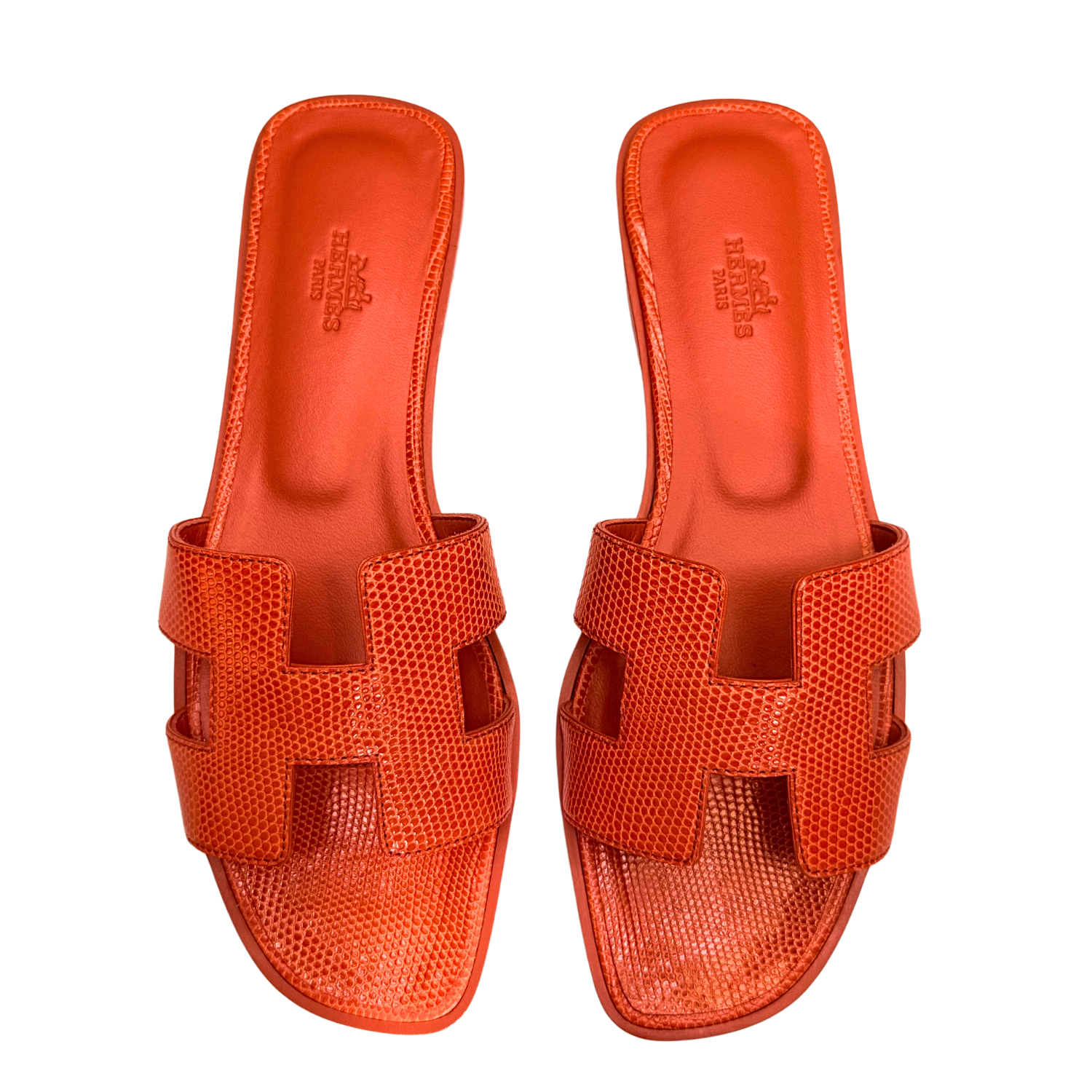 Hermès Oran Sandal Orange Synthétique