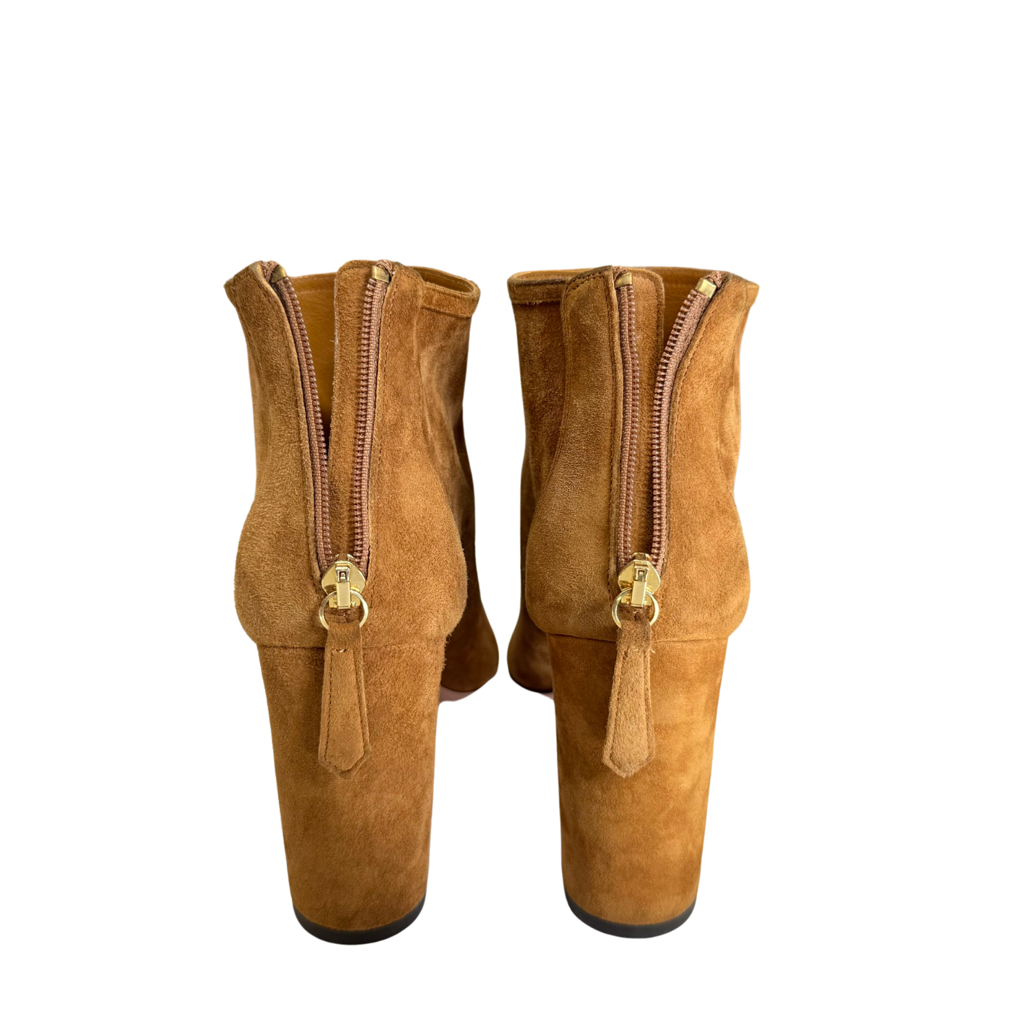 Aquazzura Suede Ankle Booties Tan