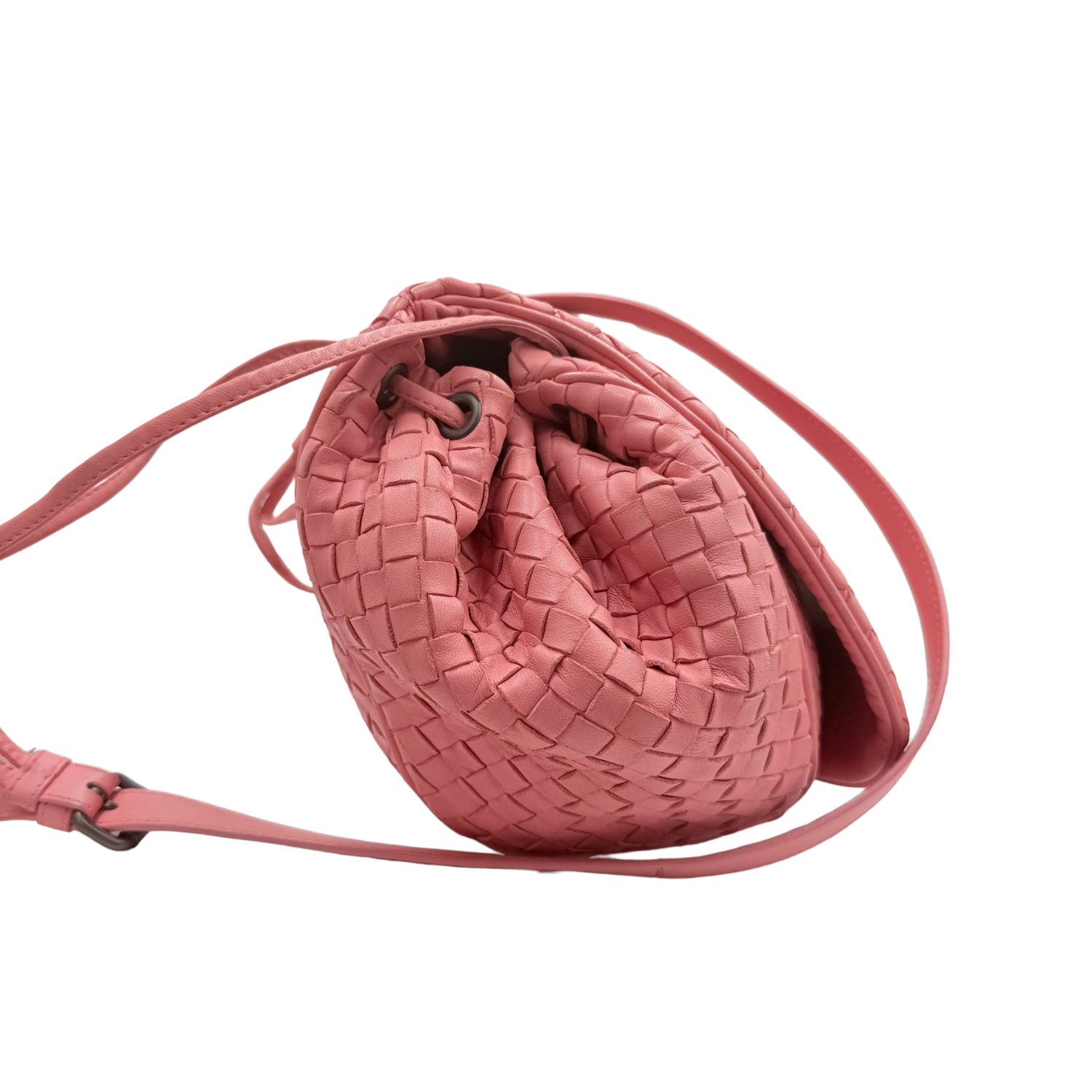 Bottega Veneta Intrecciato Medium Crossbody Flap Bag Pink