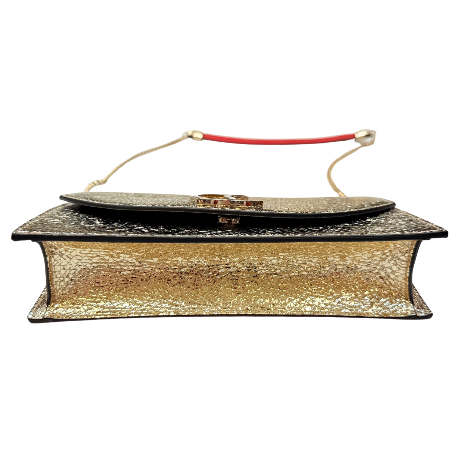 Christian Louboutin Loubi54 Small Shoulder Clutch Bag Metallic Gold