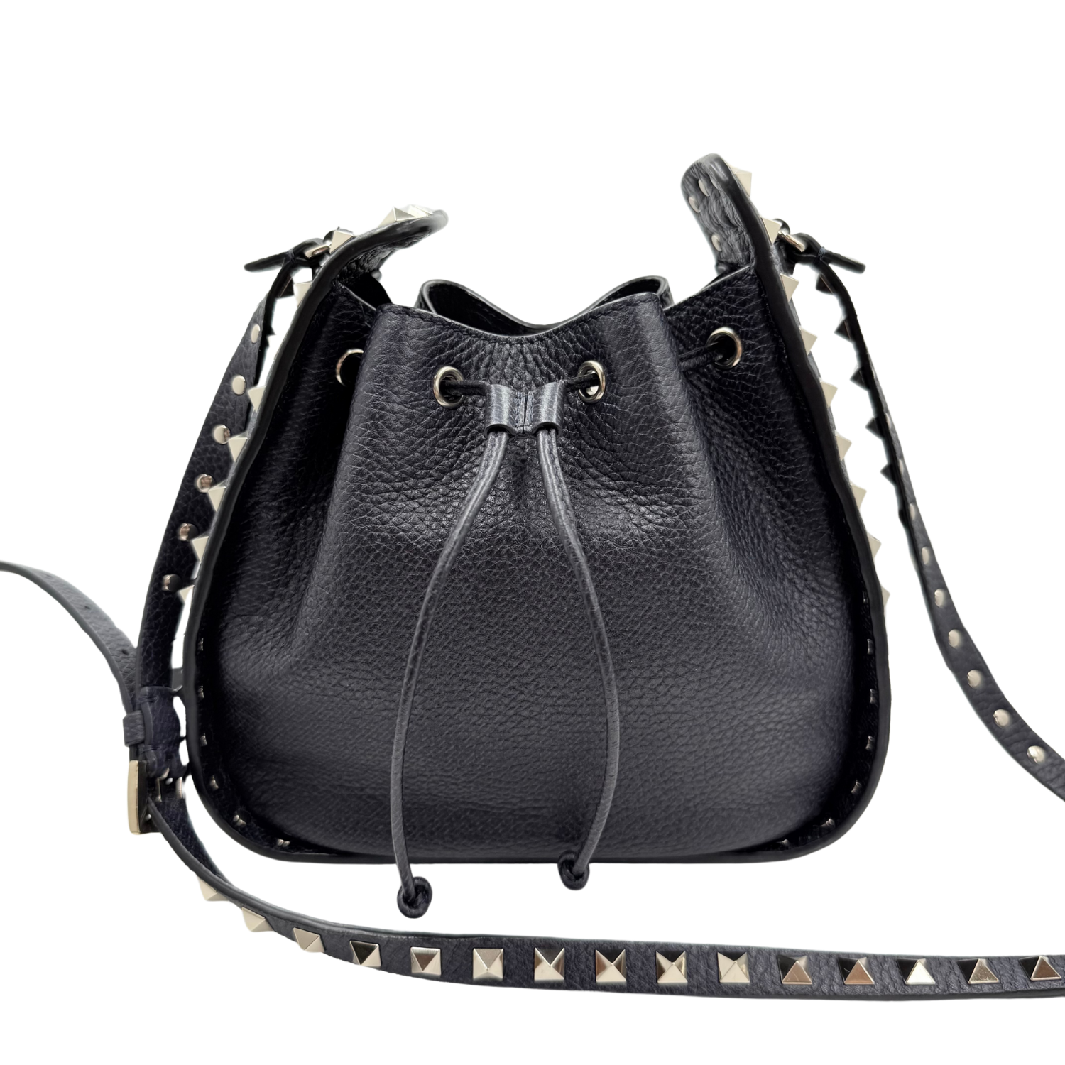 Valentino Rockstud Small Bucket Bag Navy