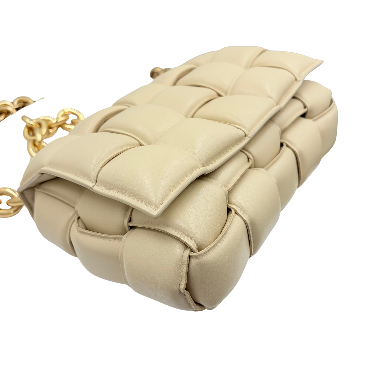 Bottega Veneta Intrecciato Chain Padded Cassette Beige
