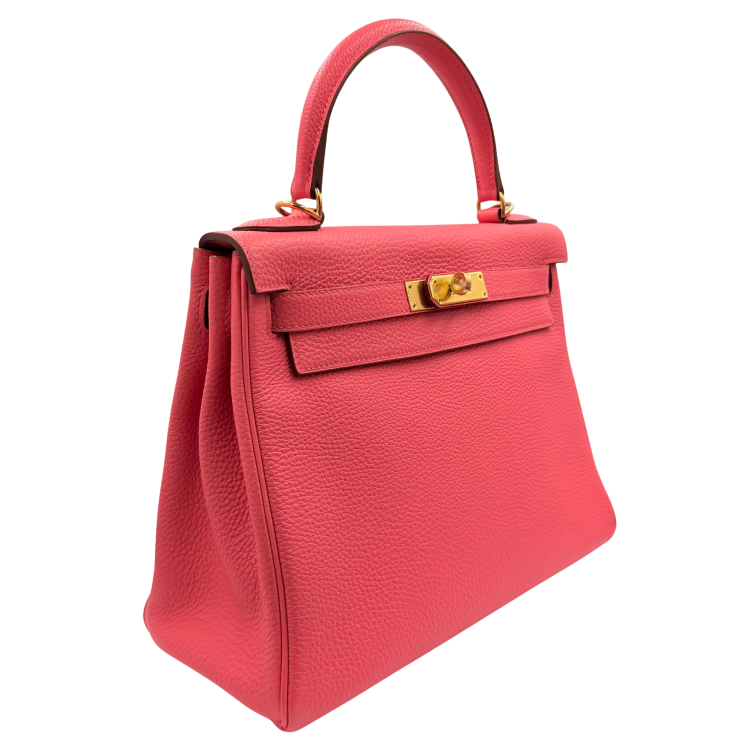 Kelly 28 Togo Pink Lipstick Gold Hardware