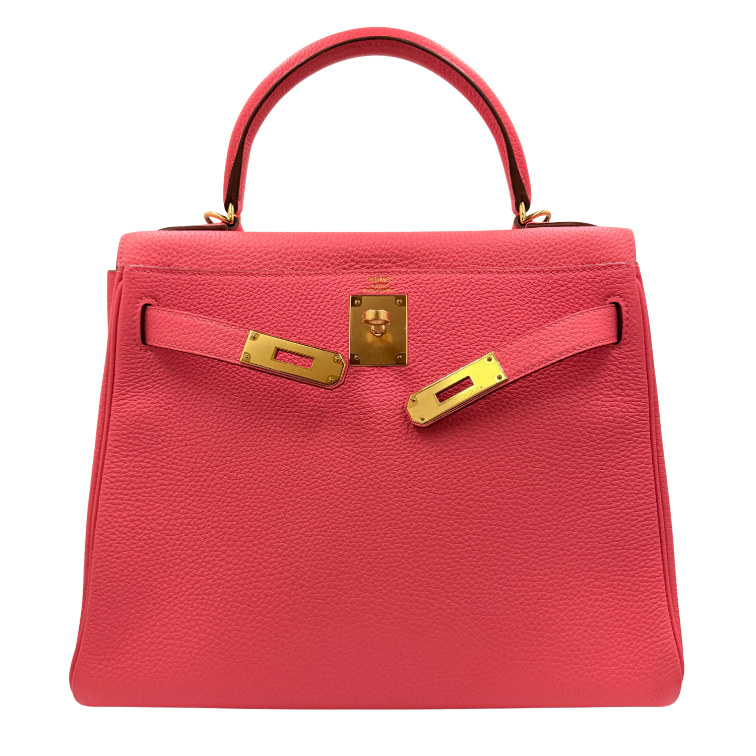 Kelly 28 Togo Pink Lipstick Gold Hardware